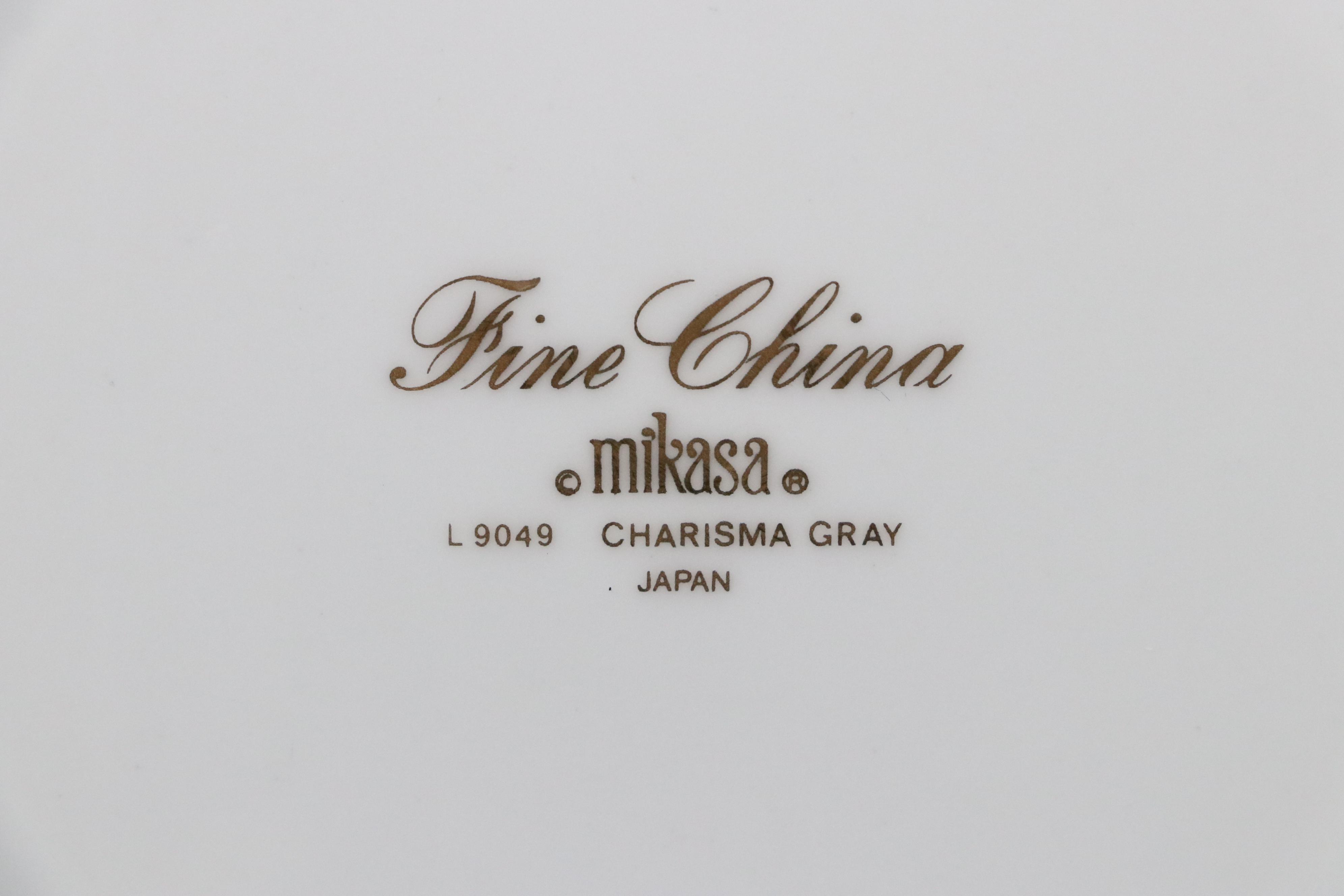 Mikasa "Charisma Gray" Porcelain Tableware, Late 20th Century