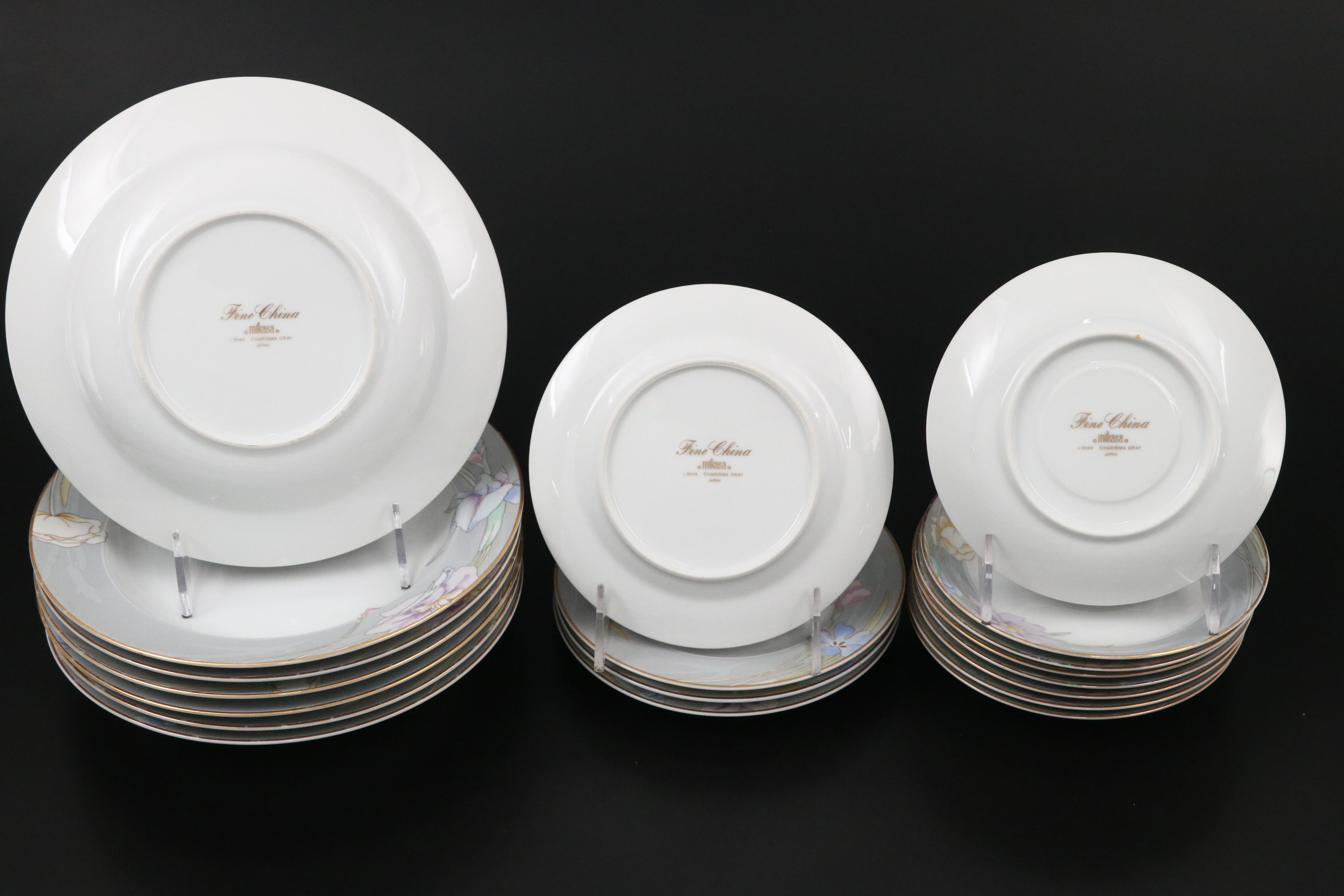 Mikasa "Charisma Gray" Porcelain Tableware, Late 20th Century