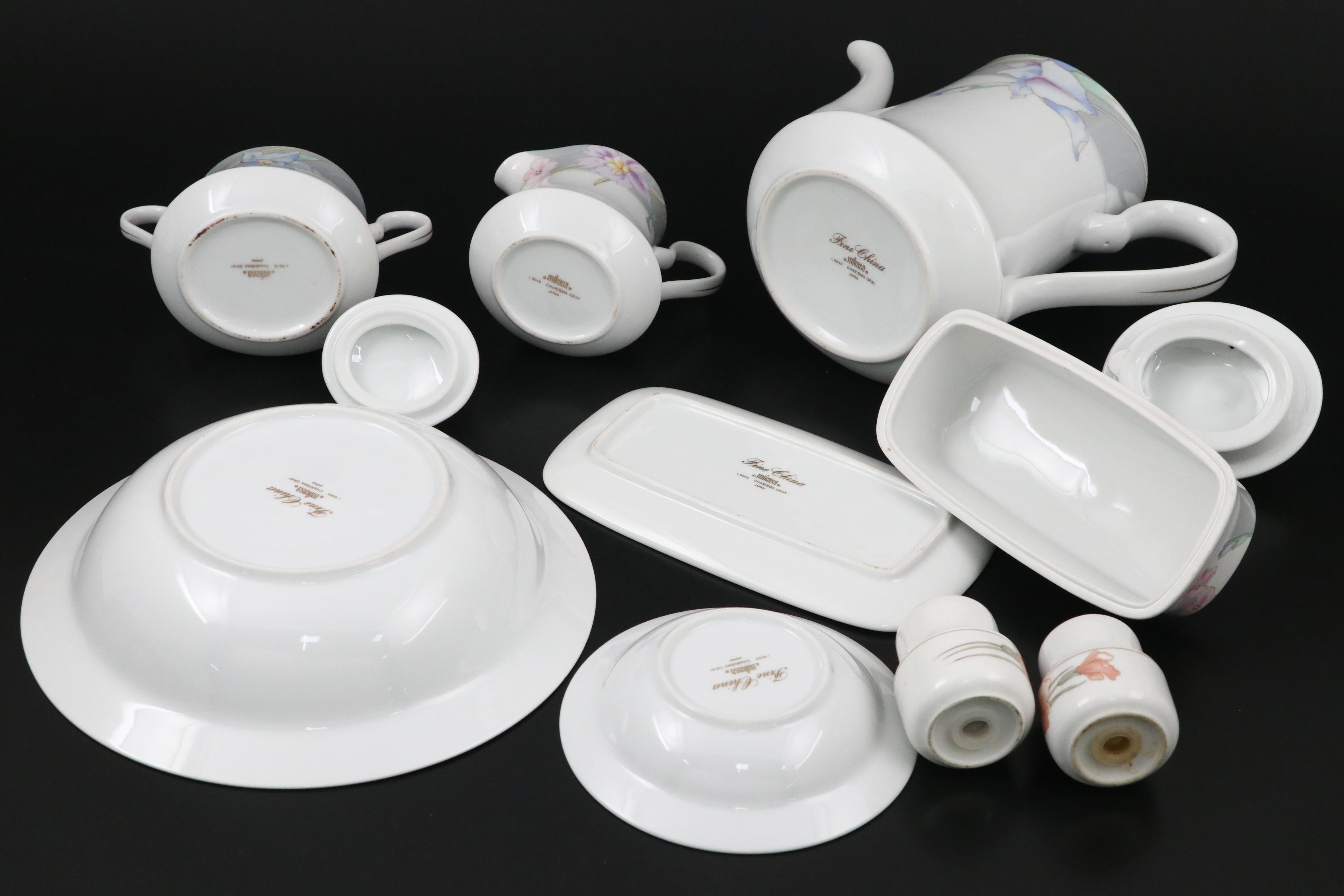 Mikasa "Charisma Gray" Porcelain Tableware, Late 20th Century