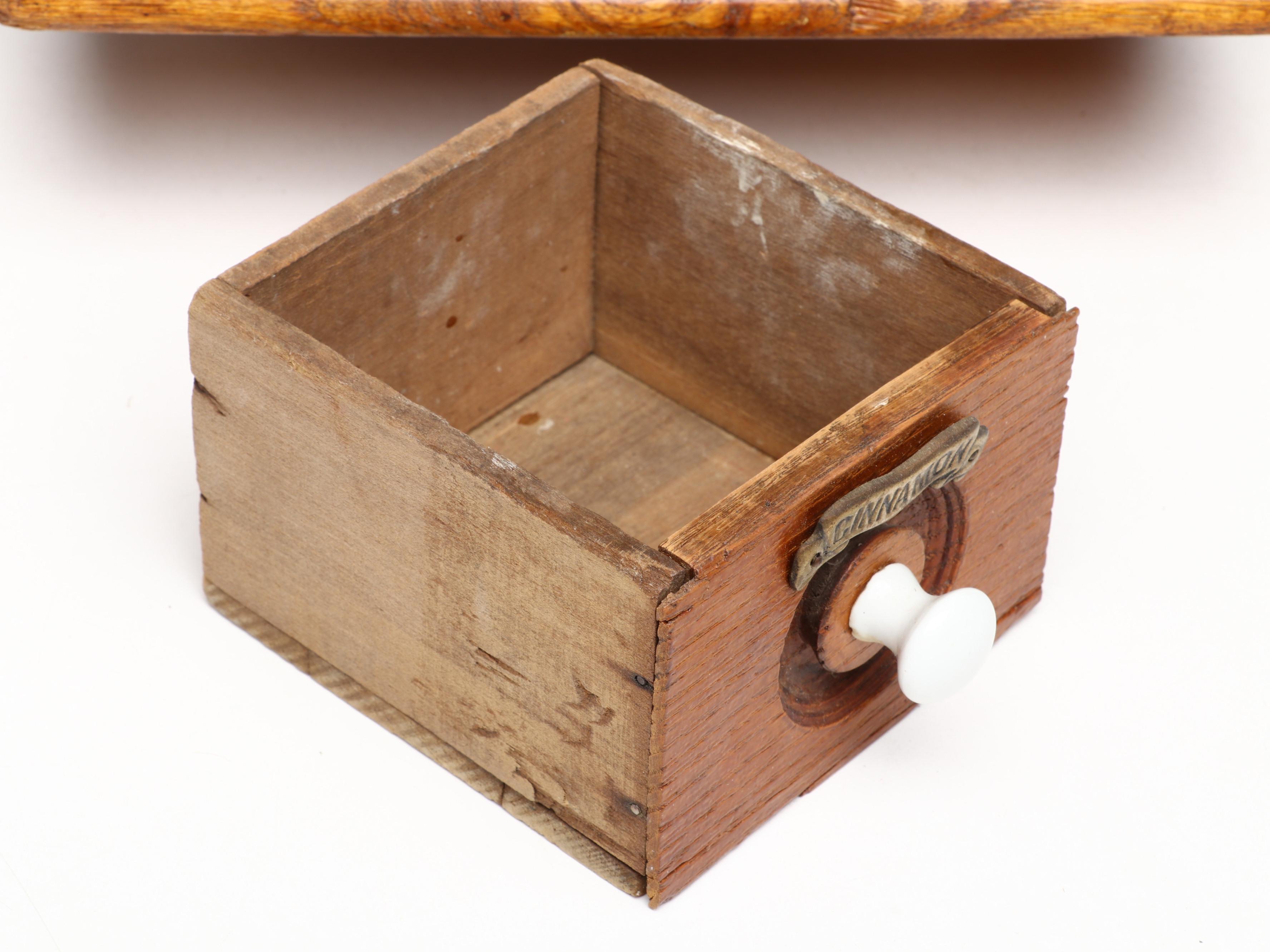 Wooden Hanging Spice Cabinet with Ceramic Knobs