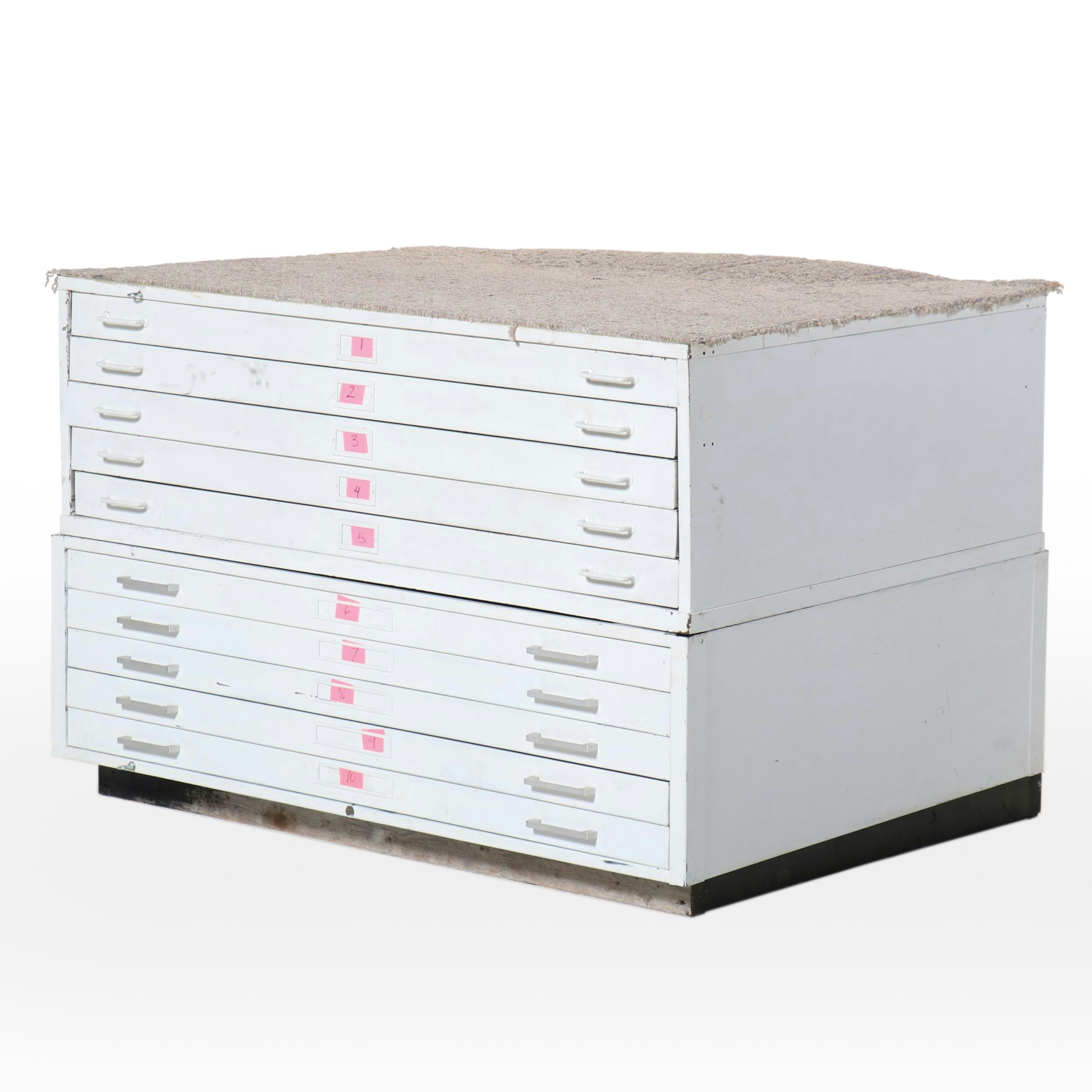 Metal Flat File Cabinet with Locking Mechanism