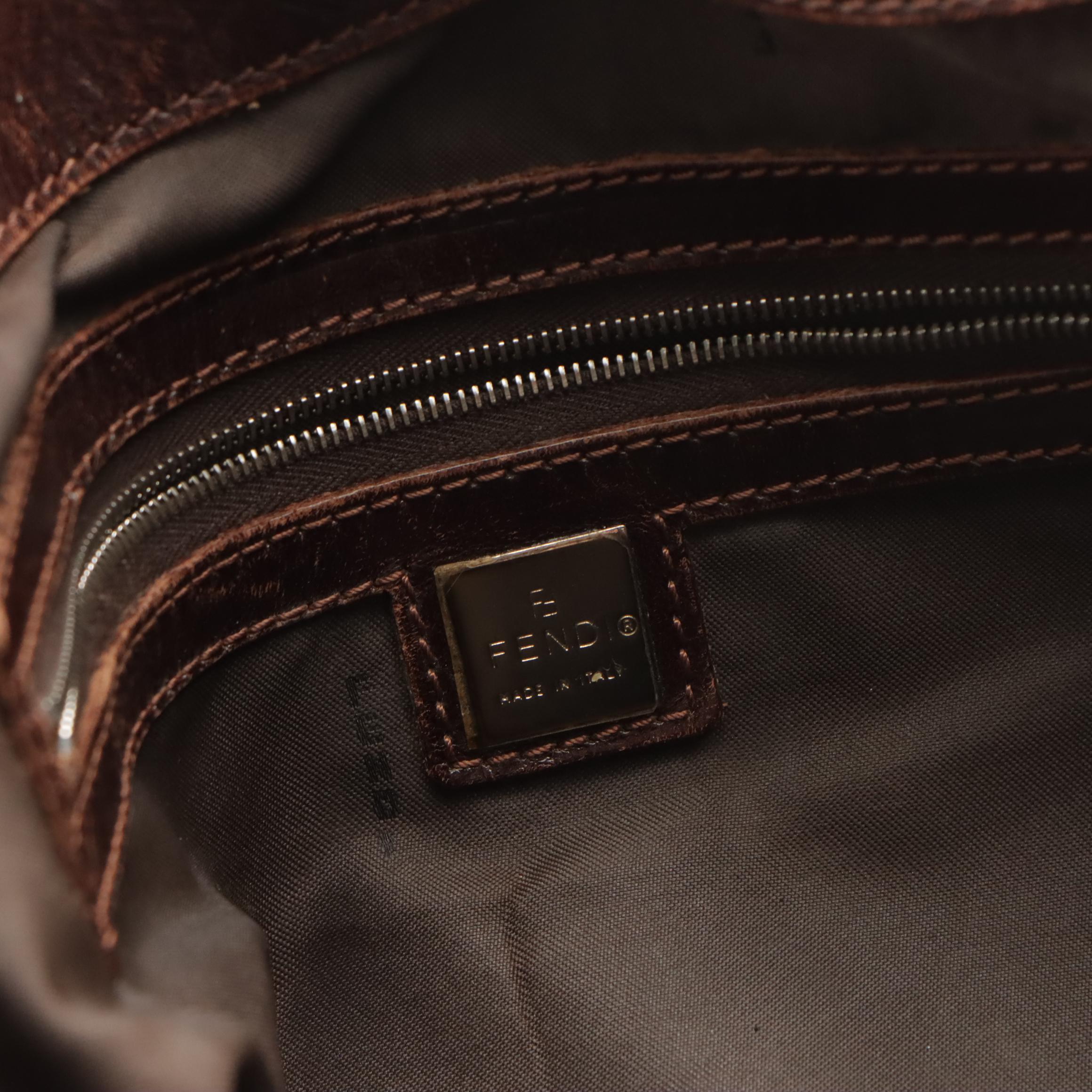 Fendi Tote in Zucca Jacquard Canvas and Leather