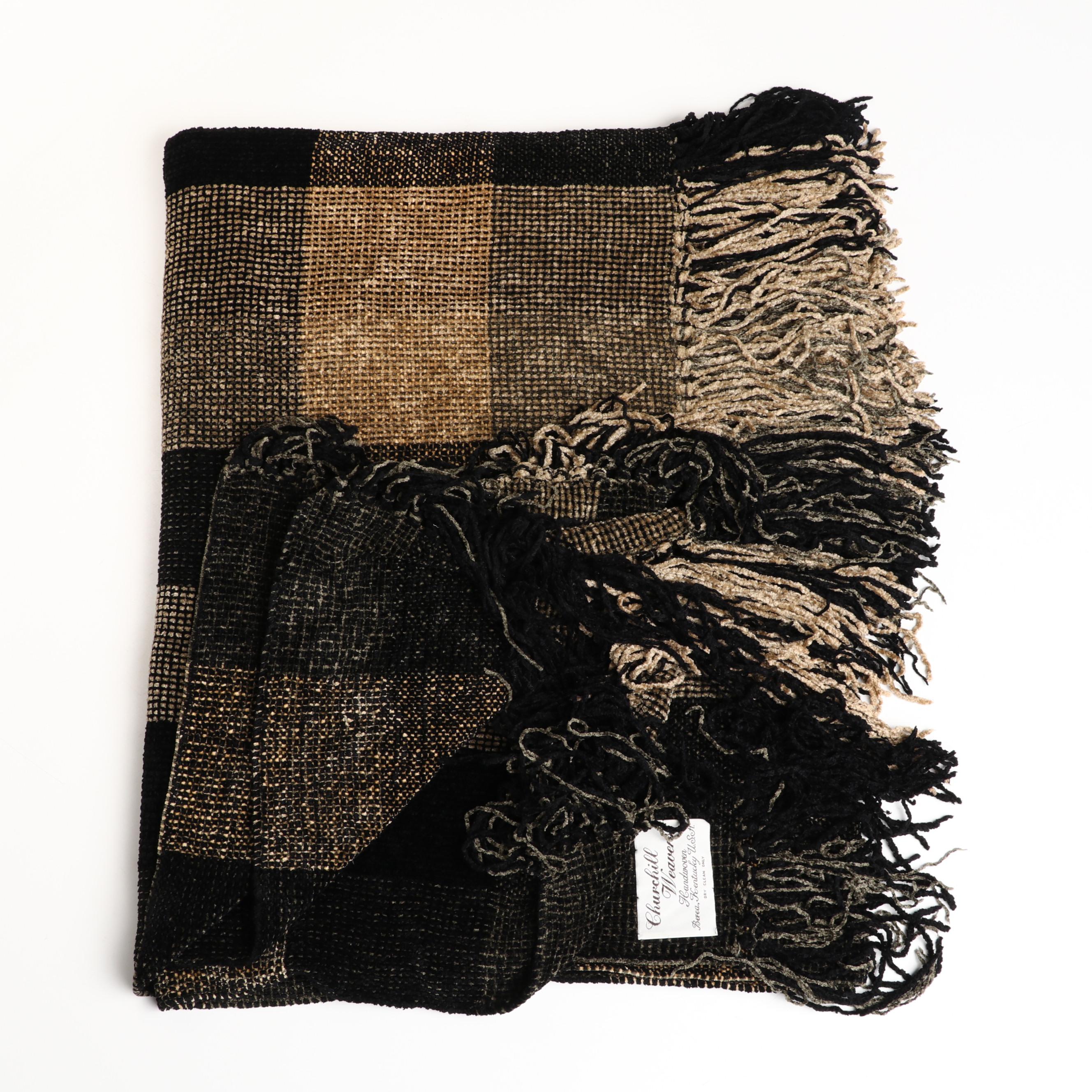 Handwoven Churchill Weavers Chenille Throw Blanket