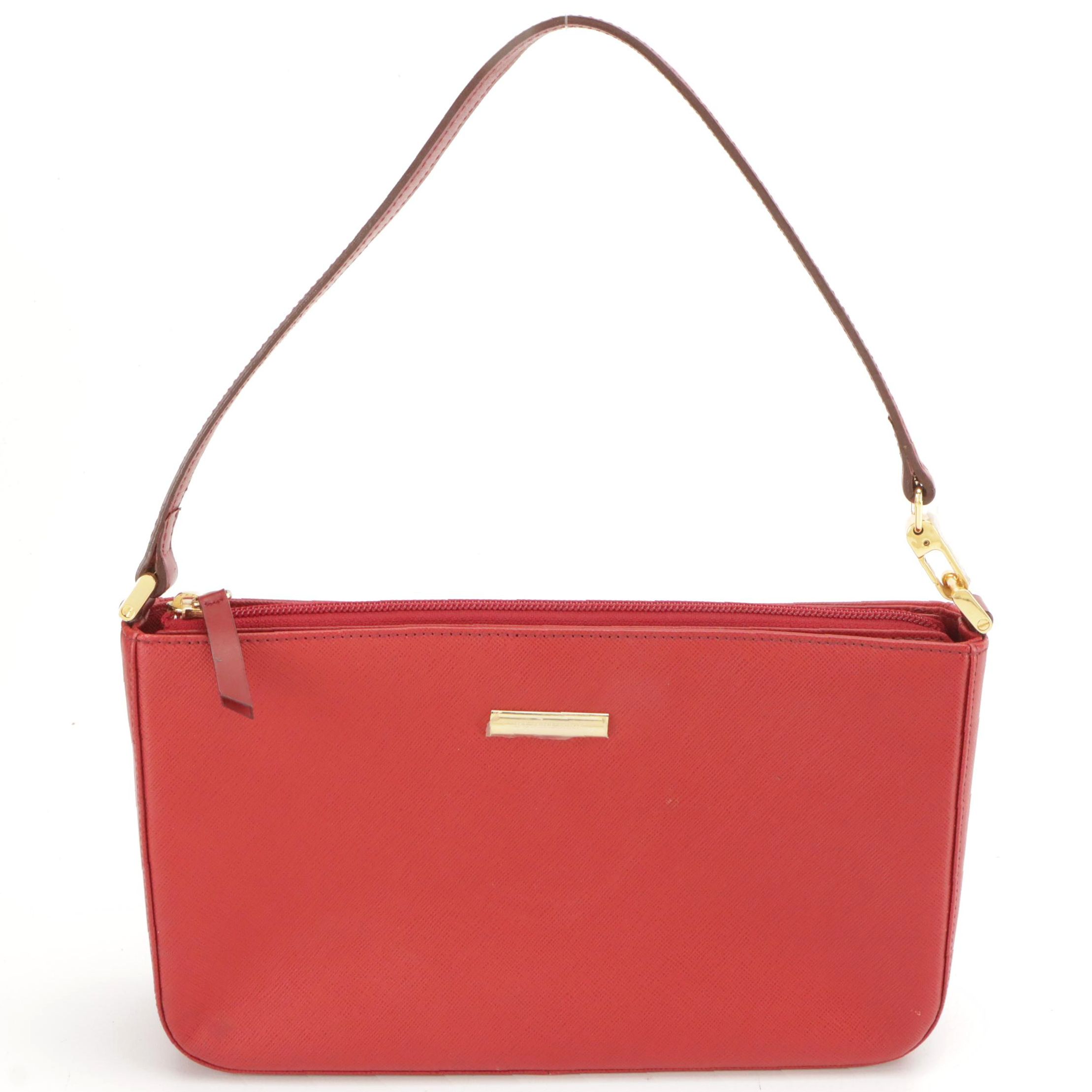 Burberry Small Shoulder Bag in Red Saffiano Leather