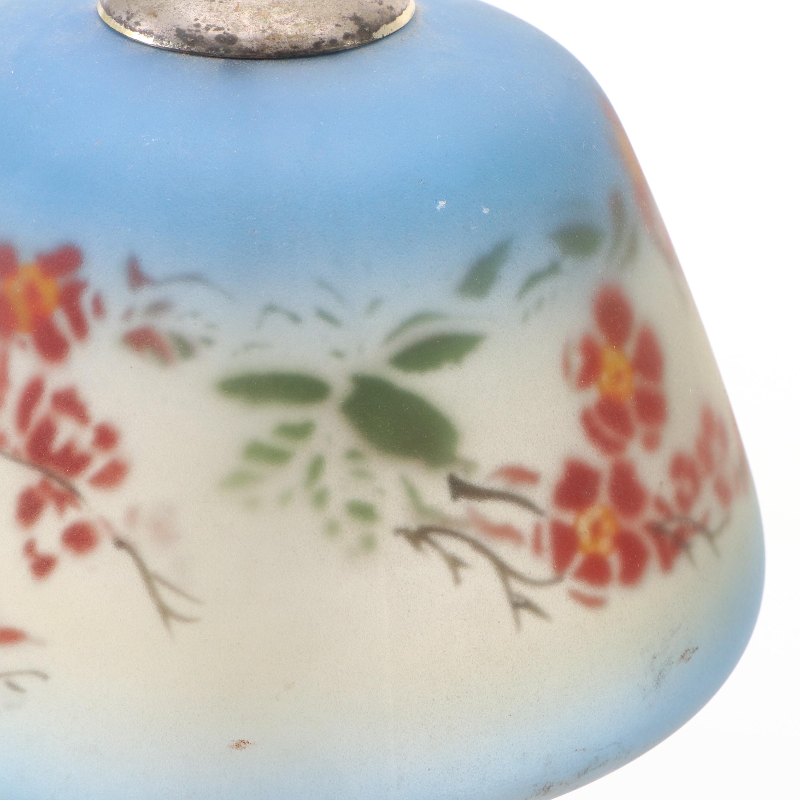 Moe-Bridges and Other Reverse-Decorated Glass Shade Table Lamp