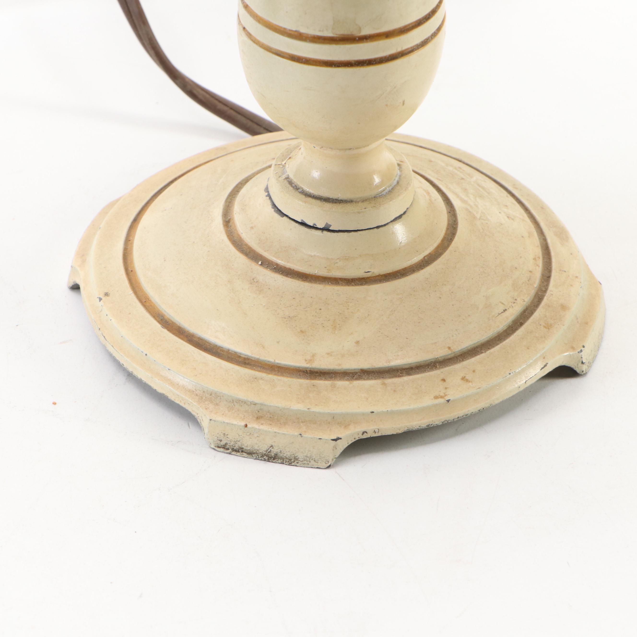 Moe-Bridges and Other Reverse-Decorated Glass Shade Table Lamp