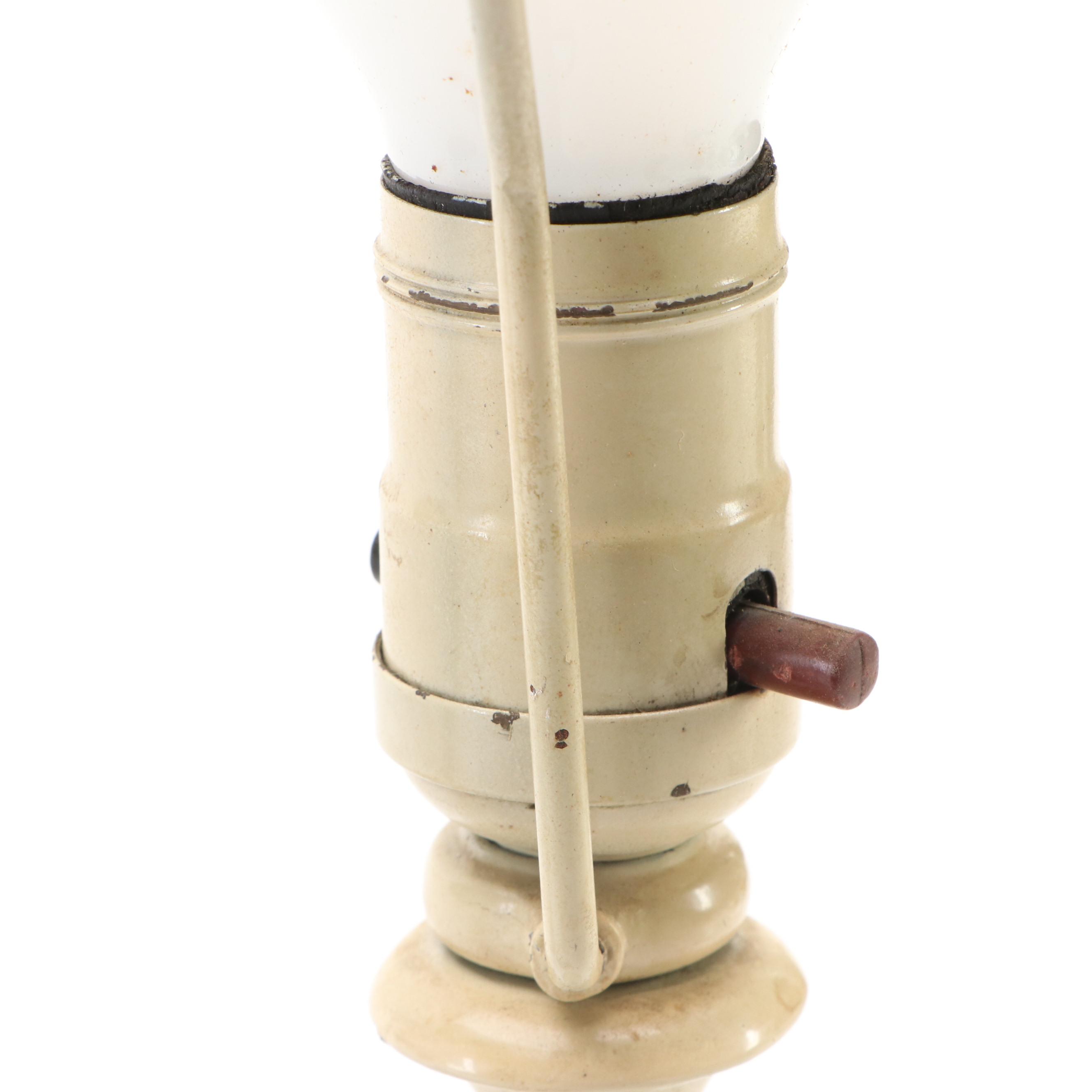 Moe-Bridges and Other Reverse-Decorated Glass Shade Table Lamp