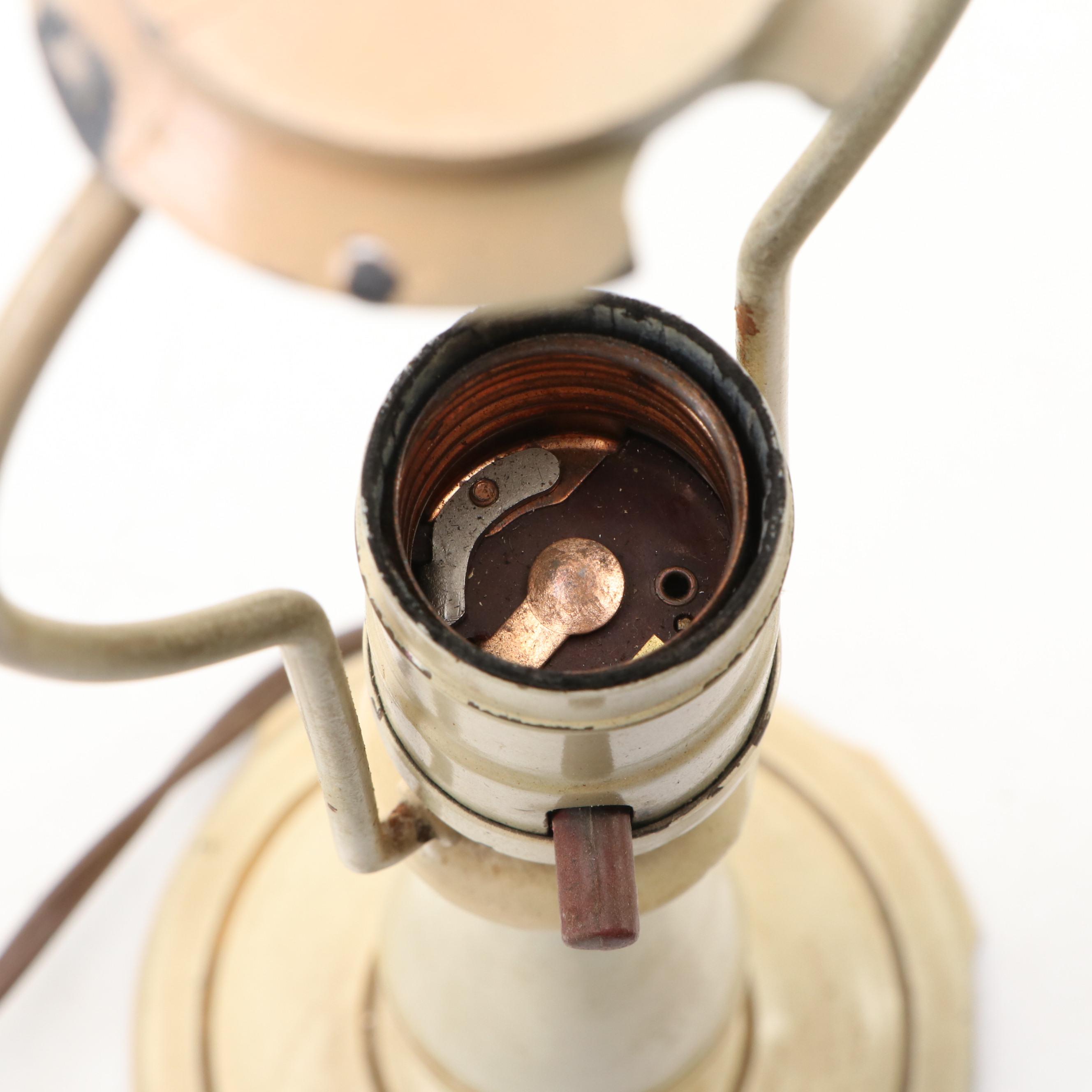 Moe-Bridges and Other Reverse-Decorated Glass Shade Table Lamp