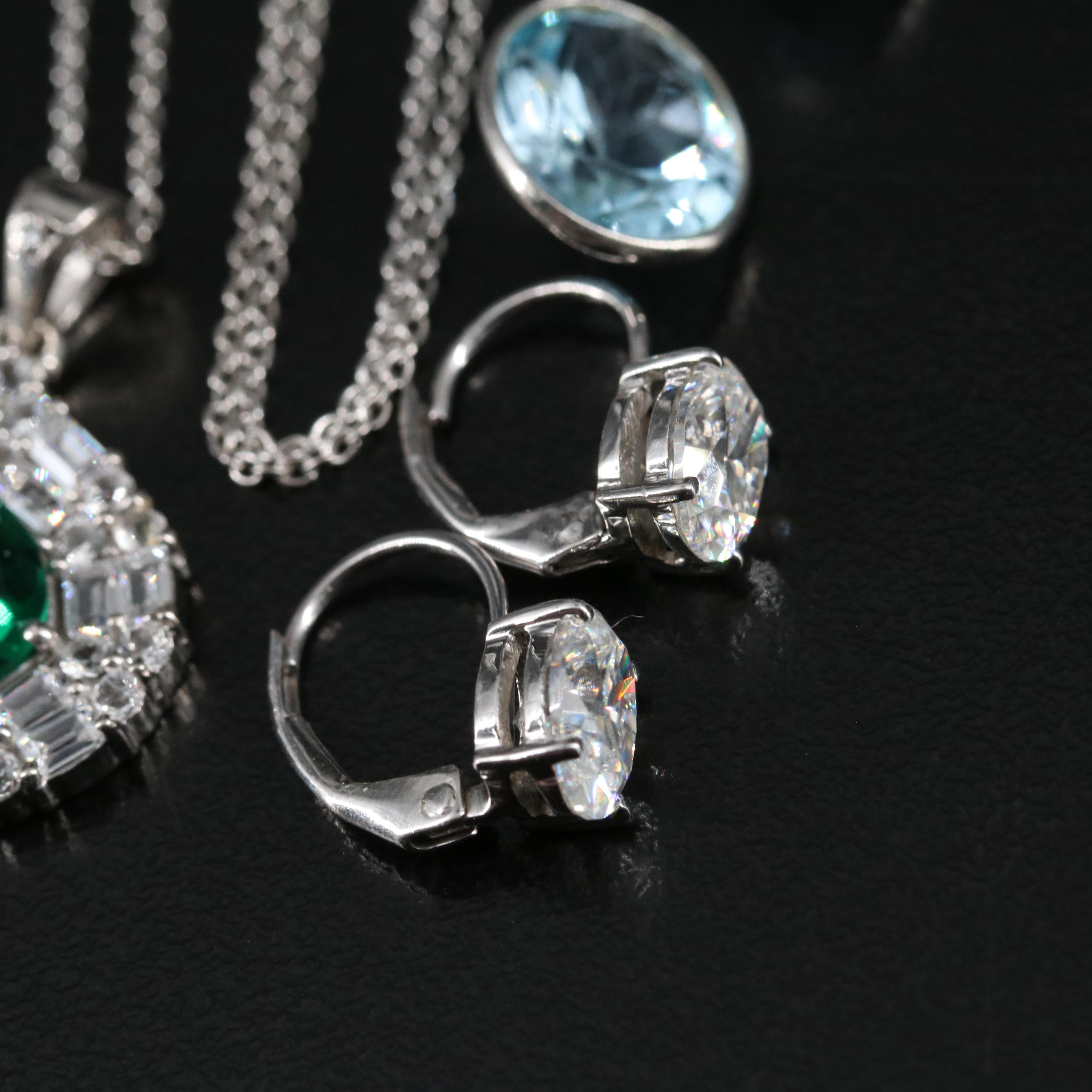 14 Assorted Sterling Silver Rings, Necklaces, and Earrings