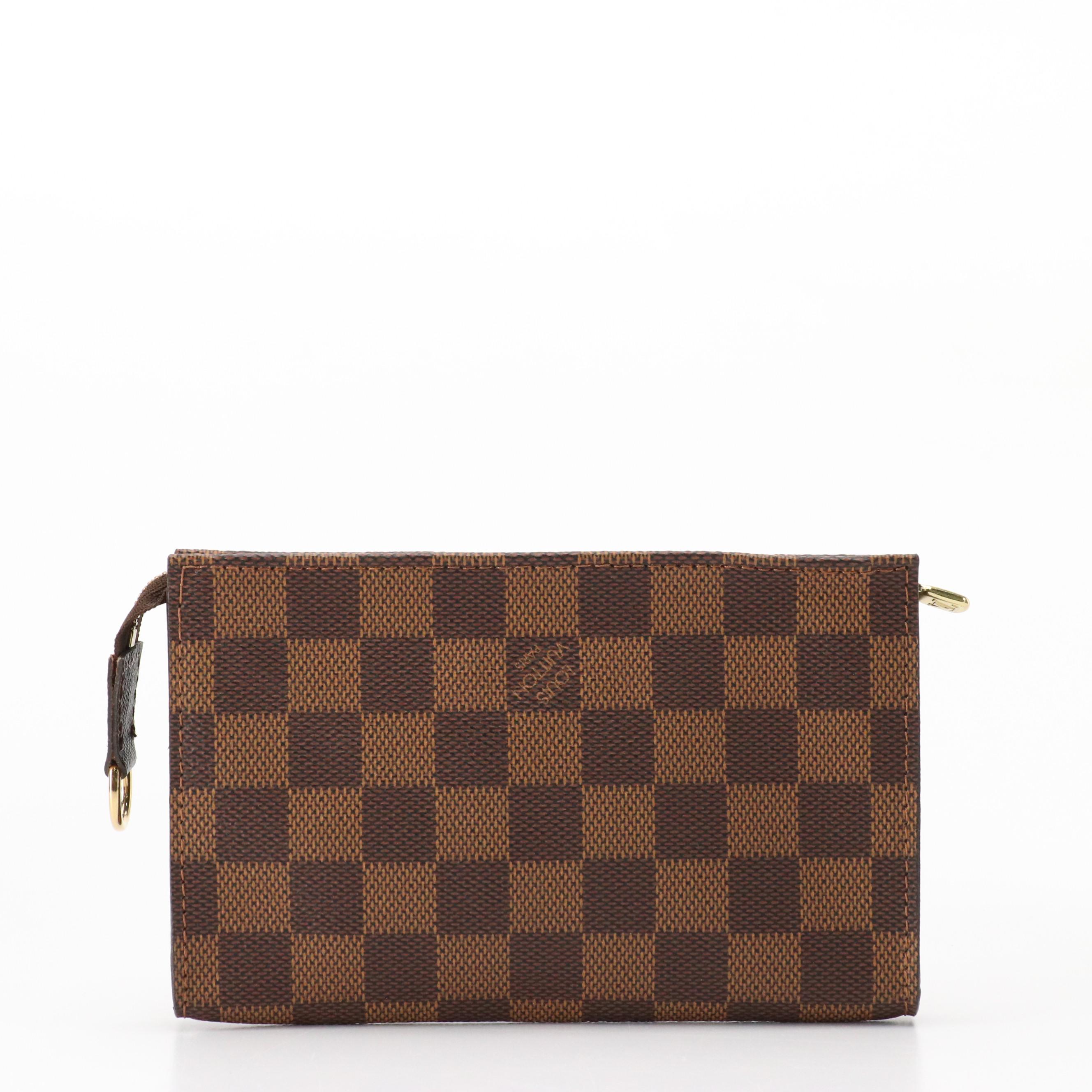 Louis Vuitton Bucket Bag Pouch in Damier Ebene Canvas