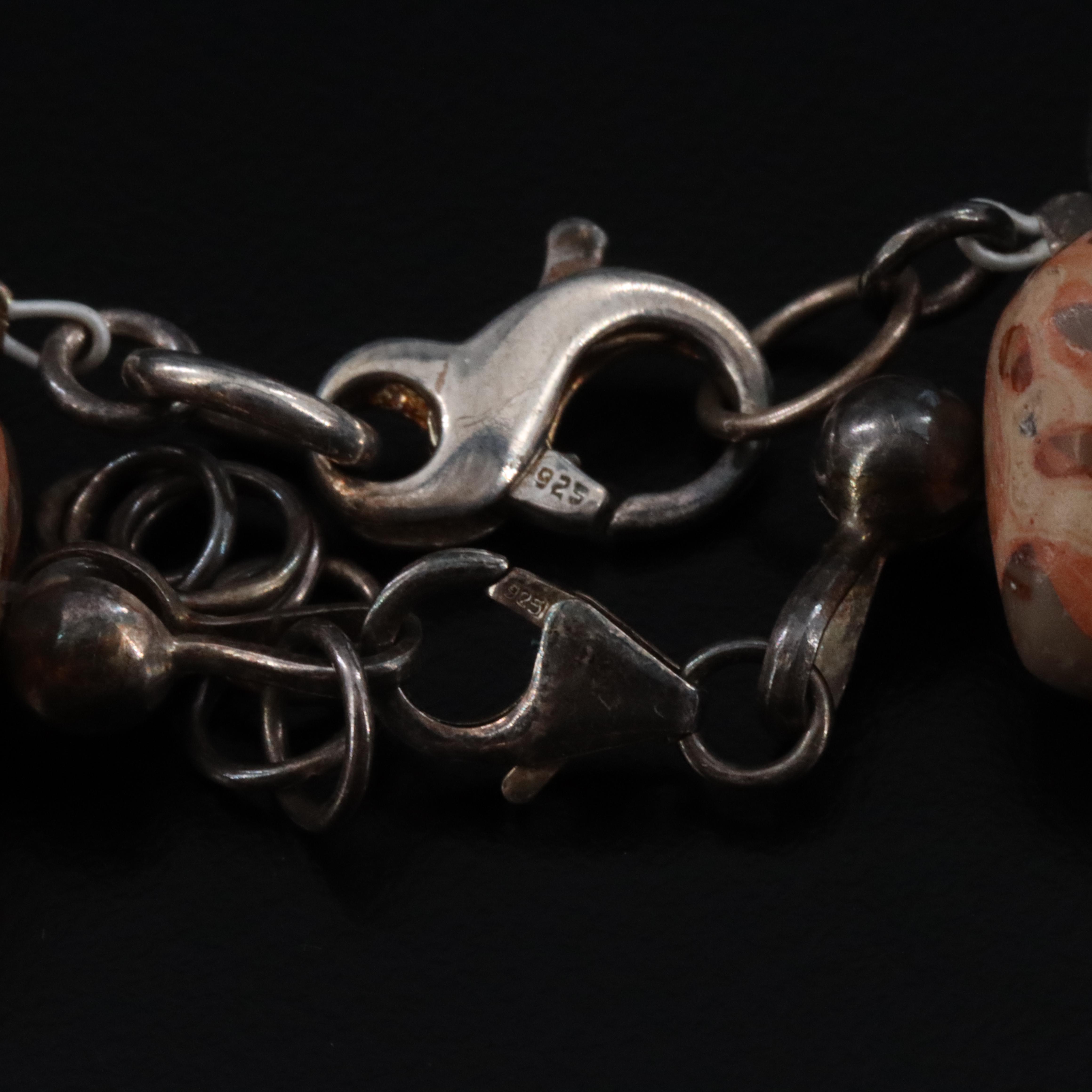 Gemstone Necklaces and Earrings Including Jasper, Rose Quartz and Coral