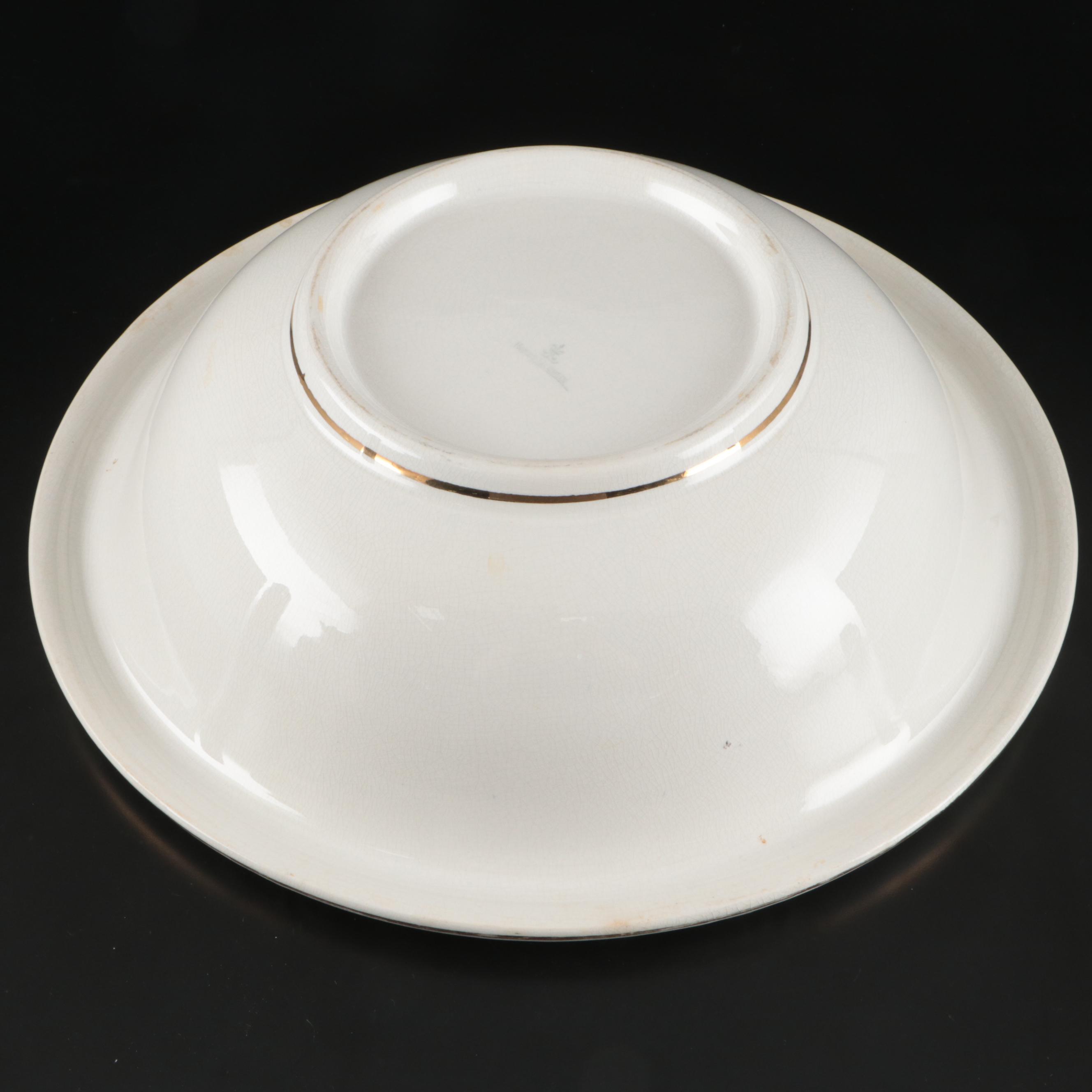 Homer Laughlin Gilt Ceramic Pitcher and Basin