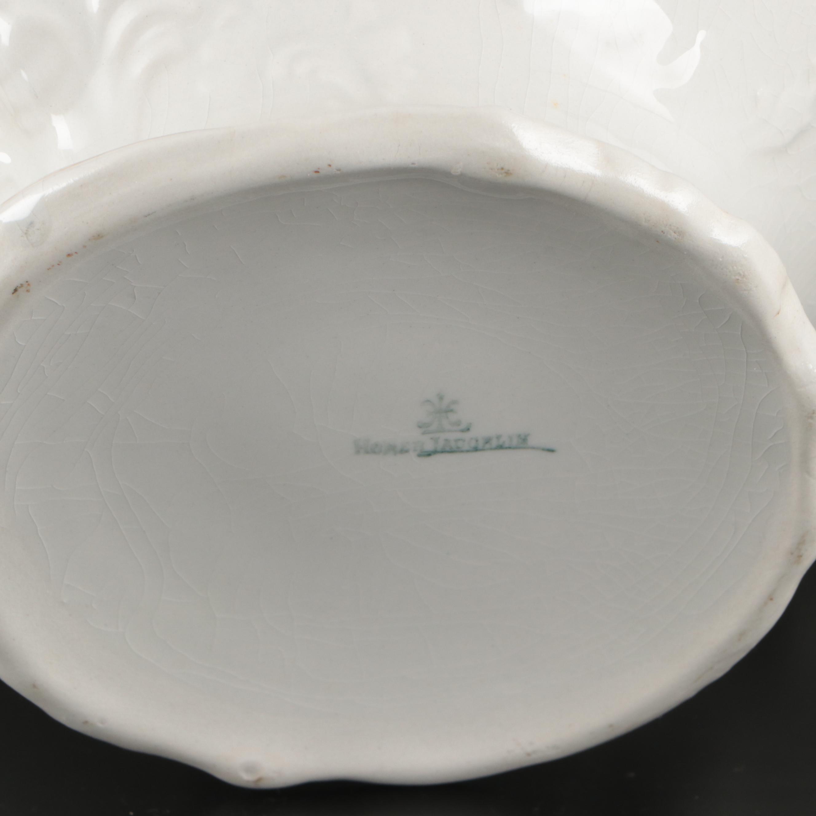 Homer Laughlin Gilt Ceramic Pitcher and Basin