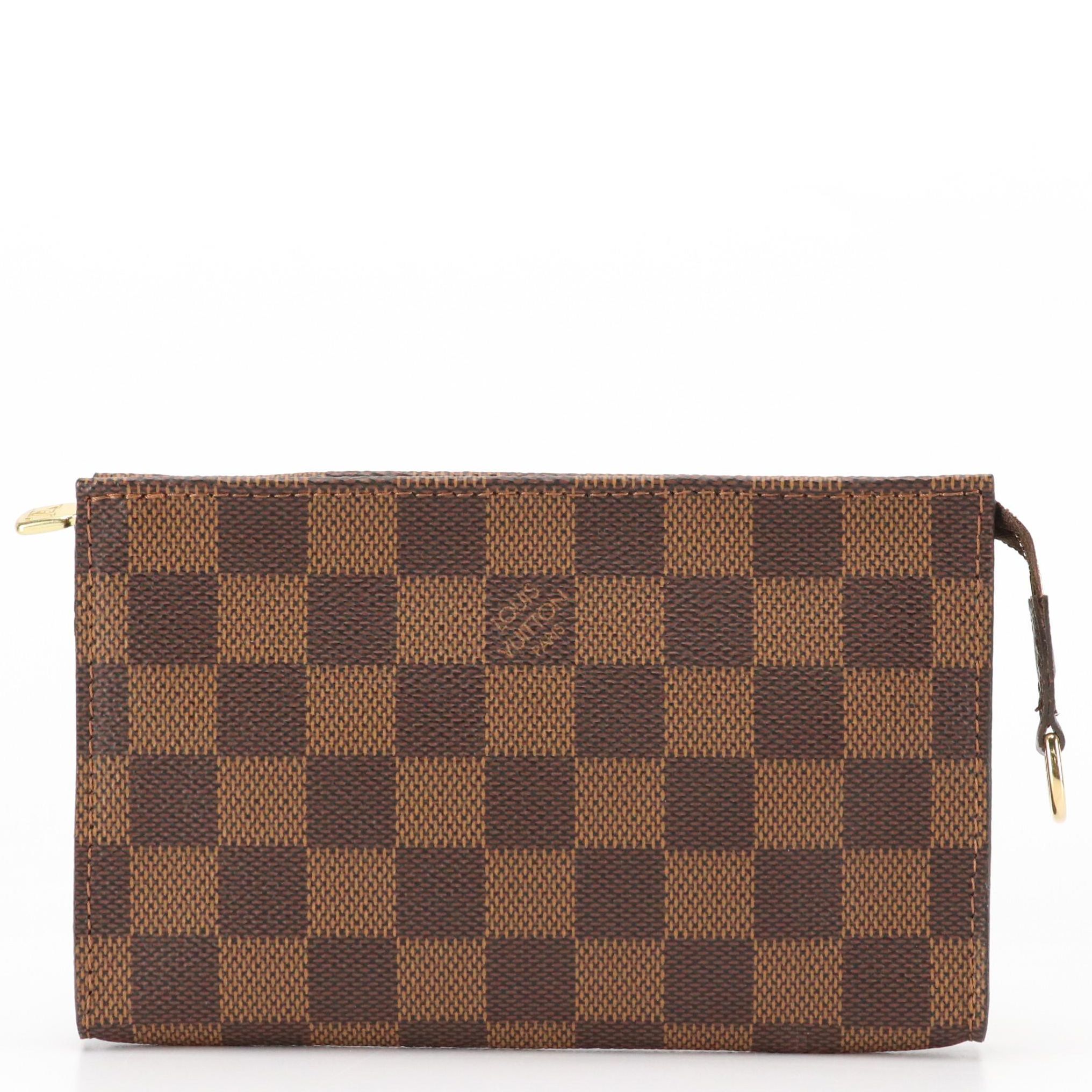 Louis Vuitton Bucket Bag Pouch in Damier Ebene Canvas