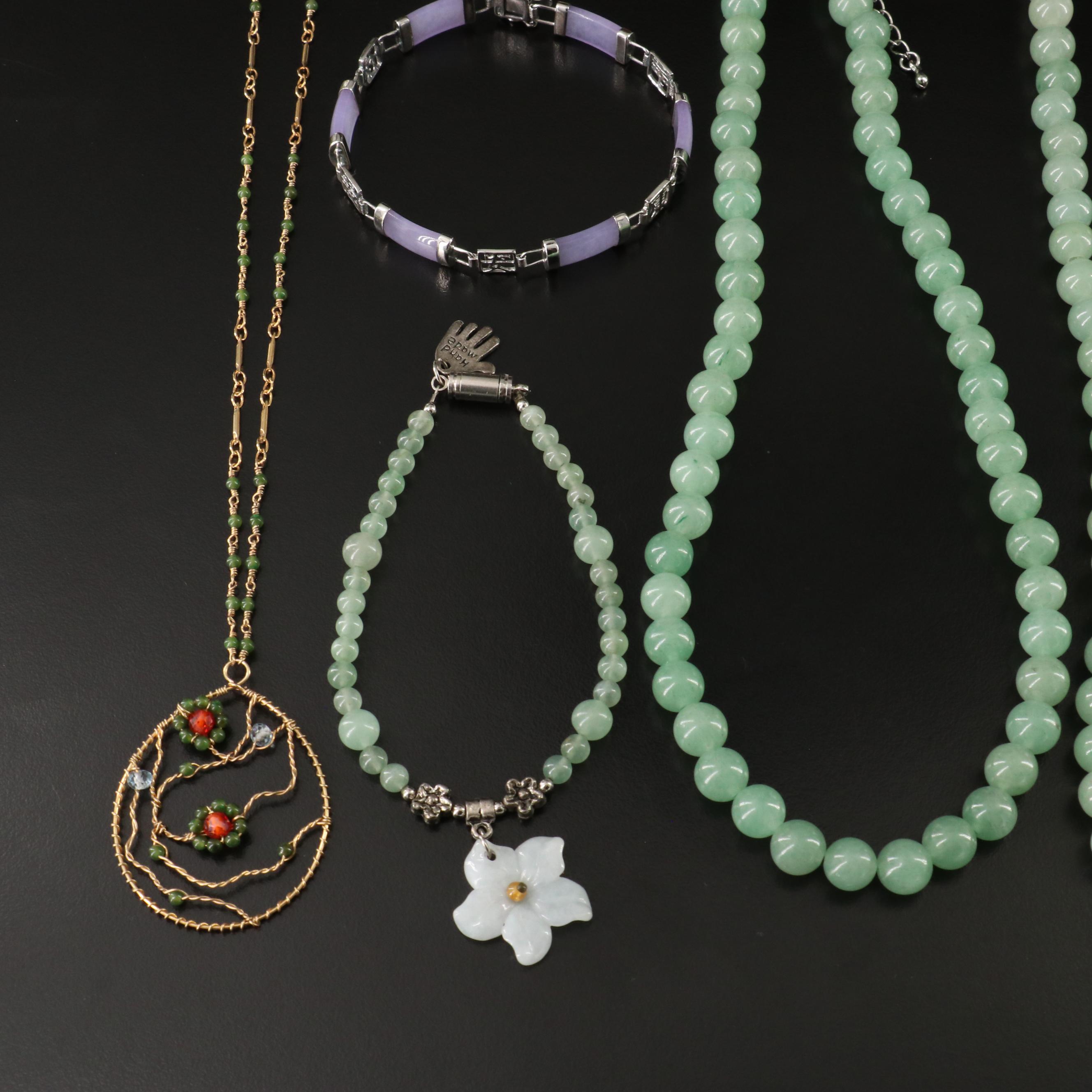 Asian Inspired Jewelry Collection with Sterling, Aventurine and Jadeite