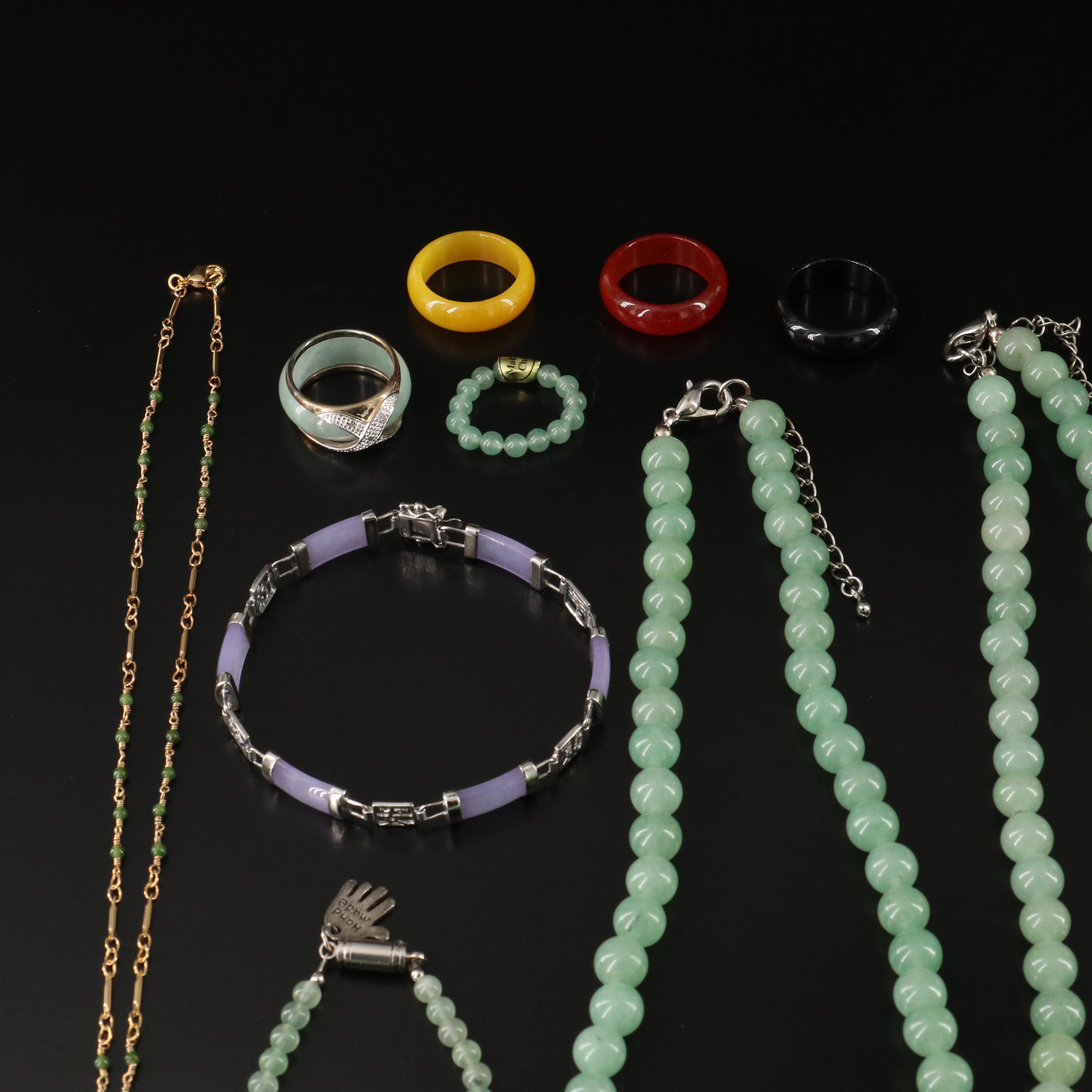Asian Inspired Jewelry Collection with Sterling, Aventurine and Jadeite