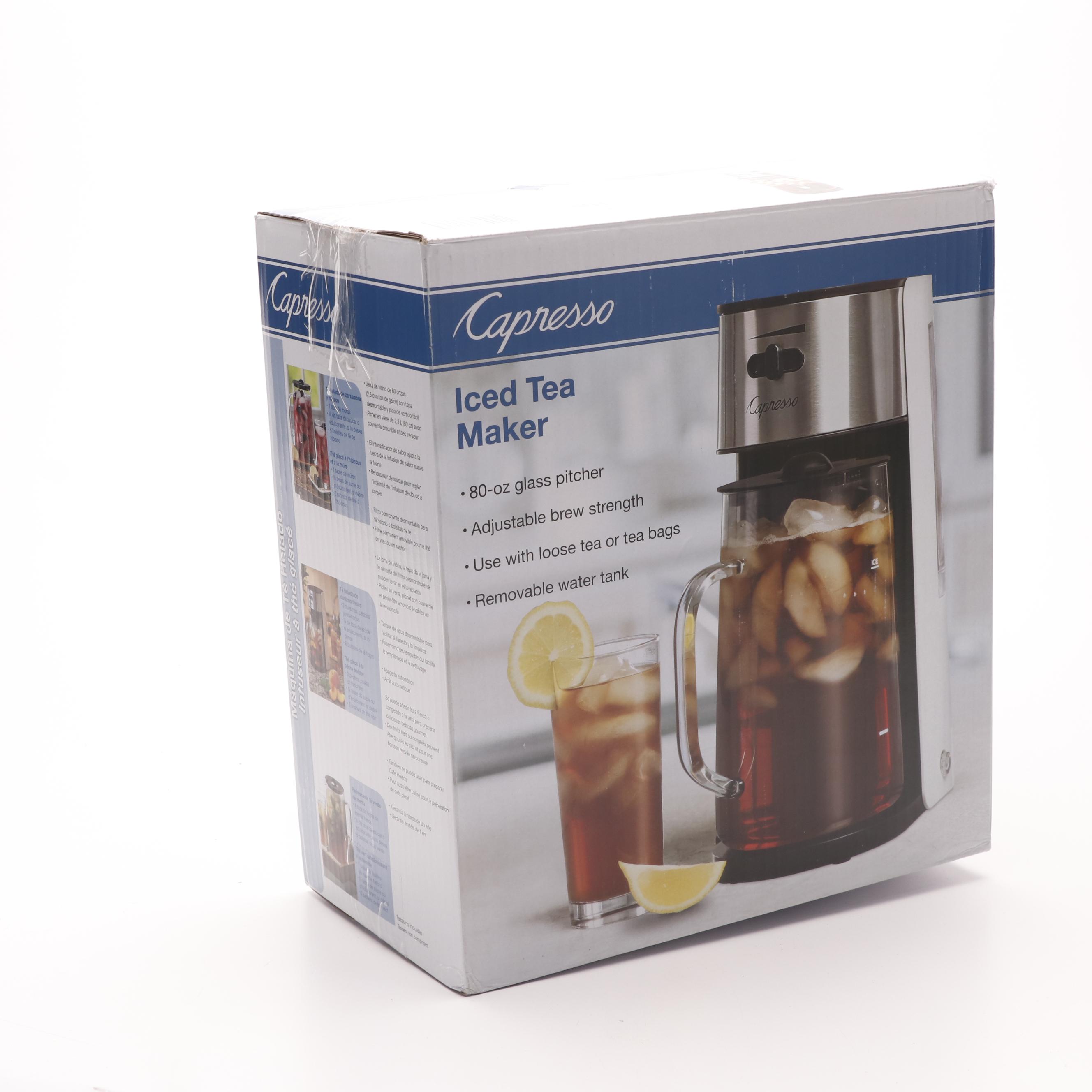 Capresso Iced Tea Maker with Pair of Egg Sitter Seat Cushions and Pocket Hose