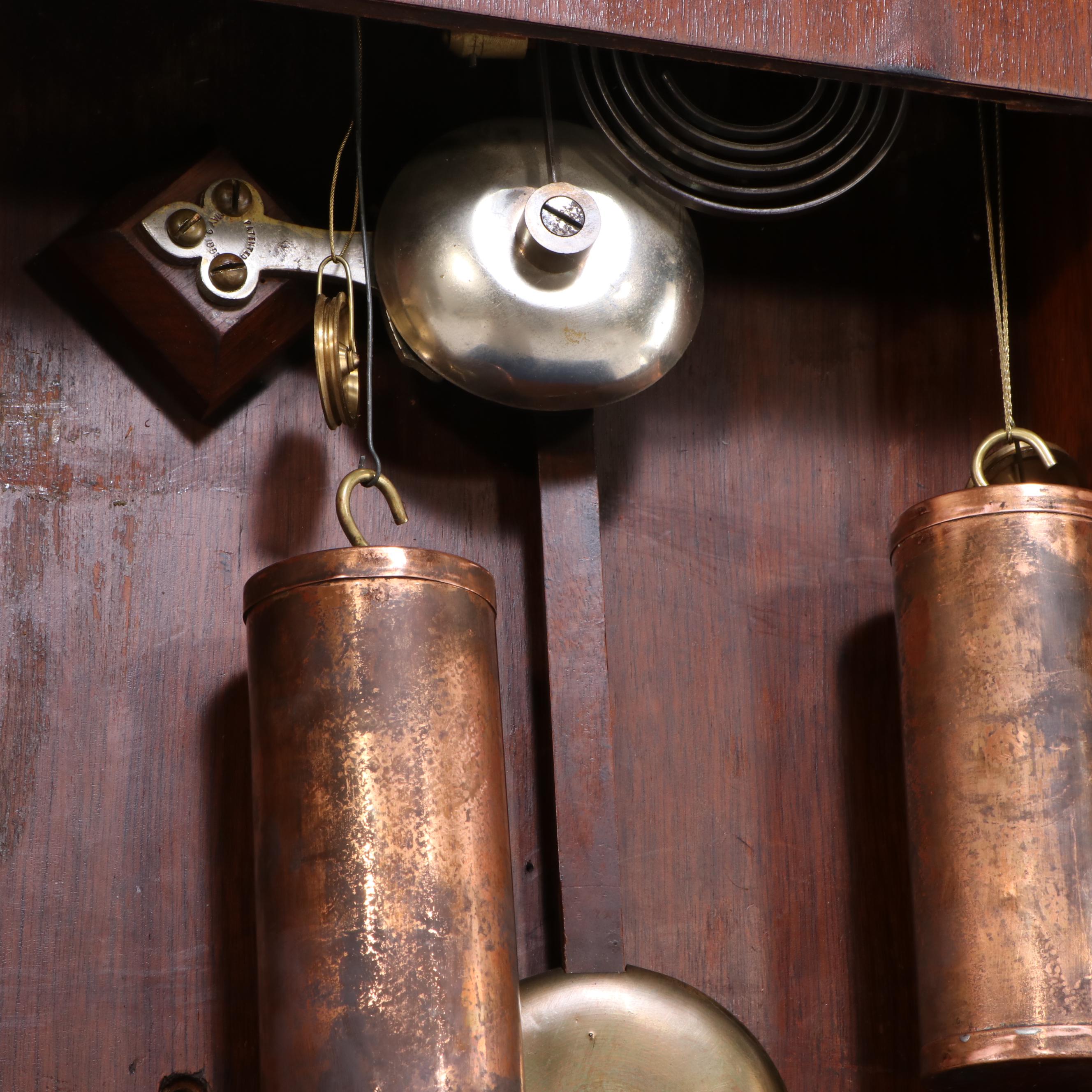 Seth Thomas "Flora" Walnut Double Weight Driven Wall Clock, Antique