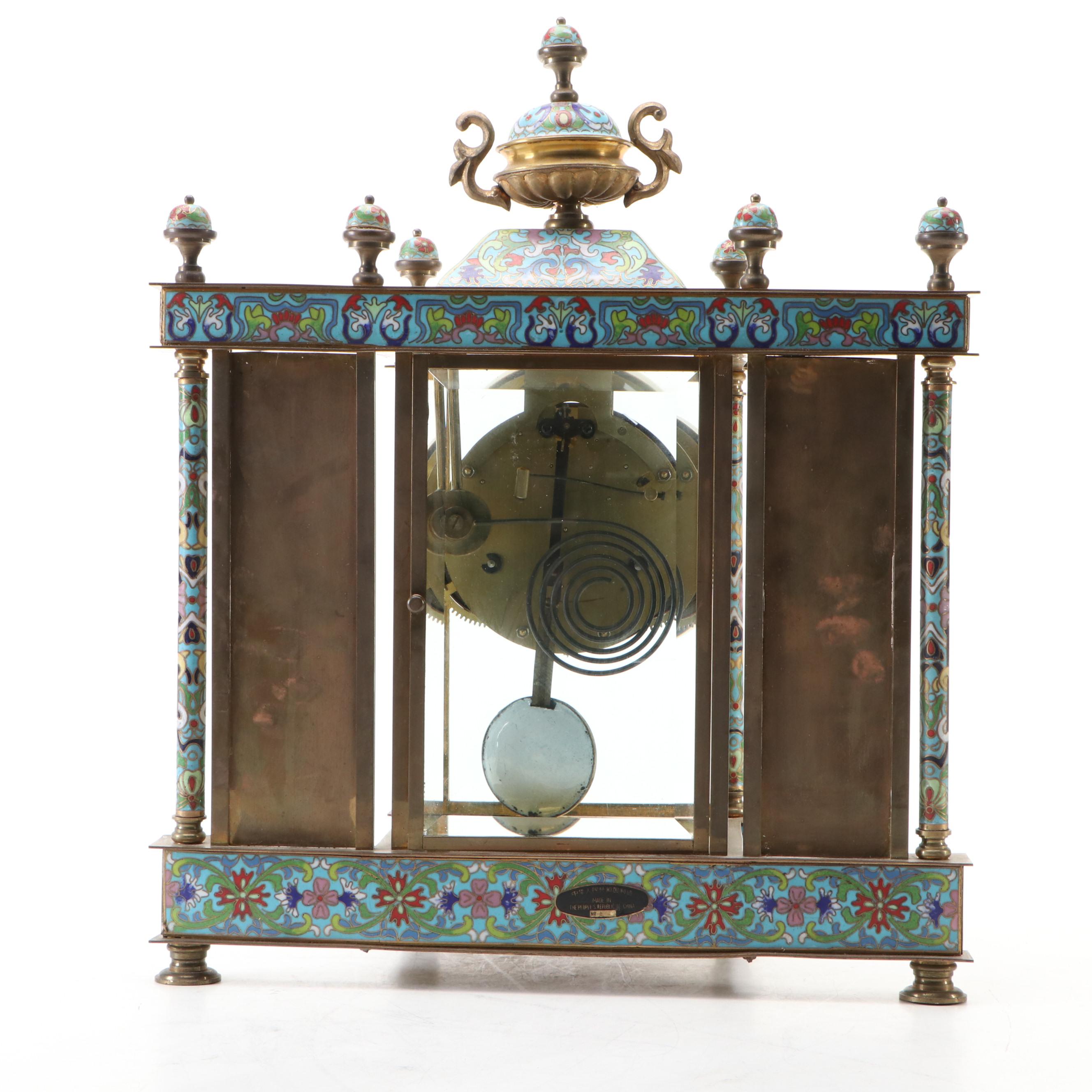 Chinese French Style Cloisonné and Enamel Mantel Clock