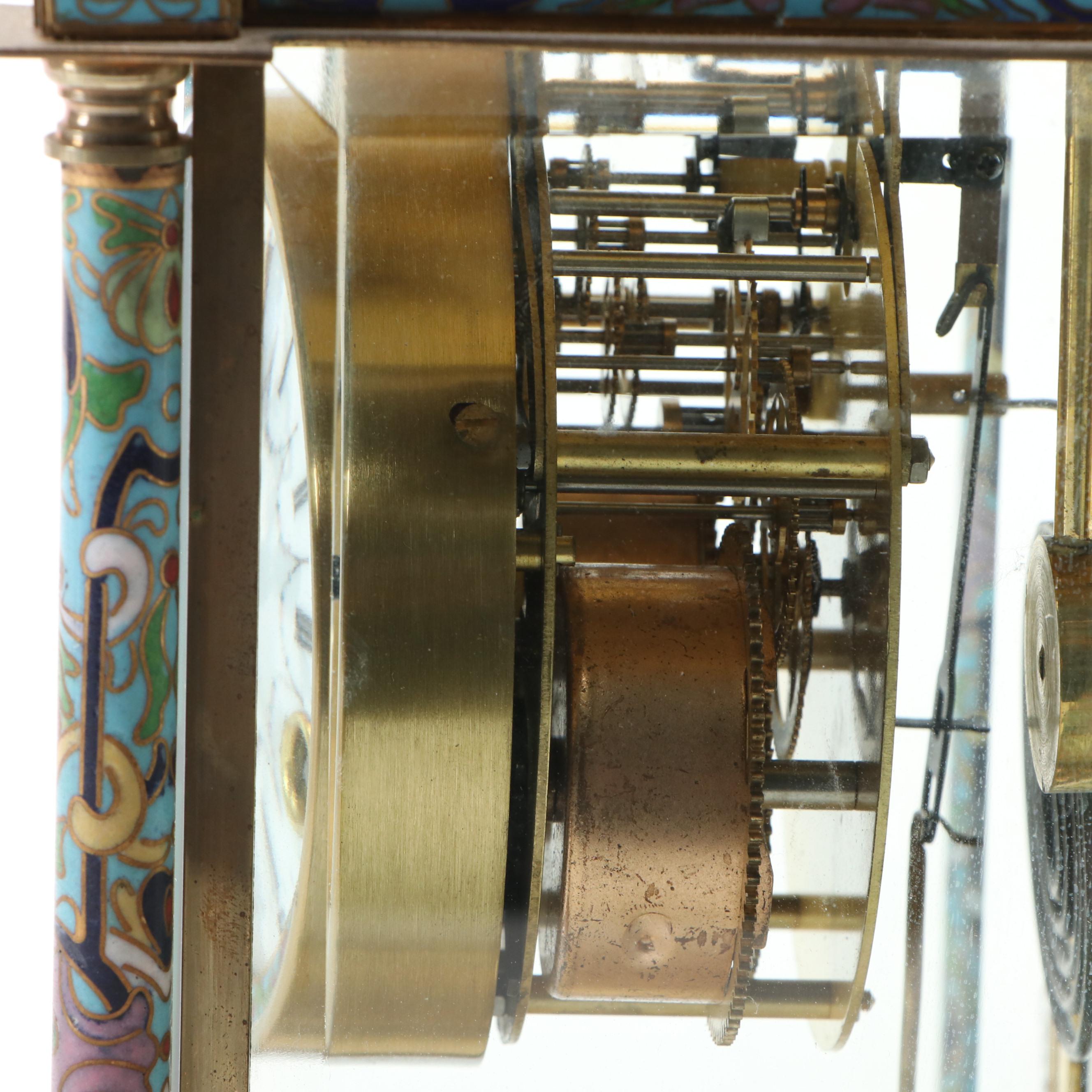 Chinese French Style Cloisonné and Enamel Mantel Clock