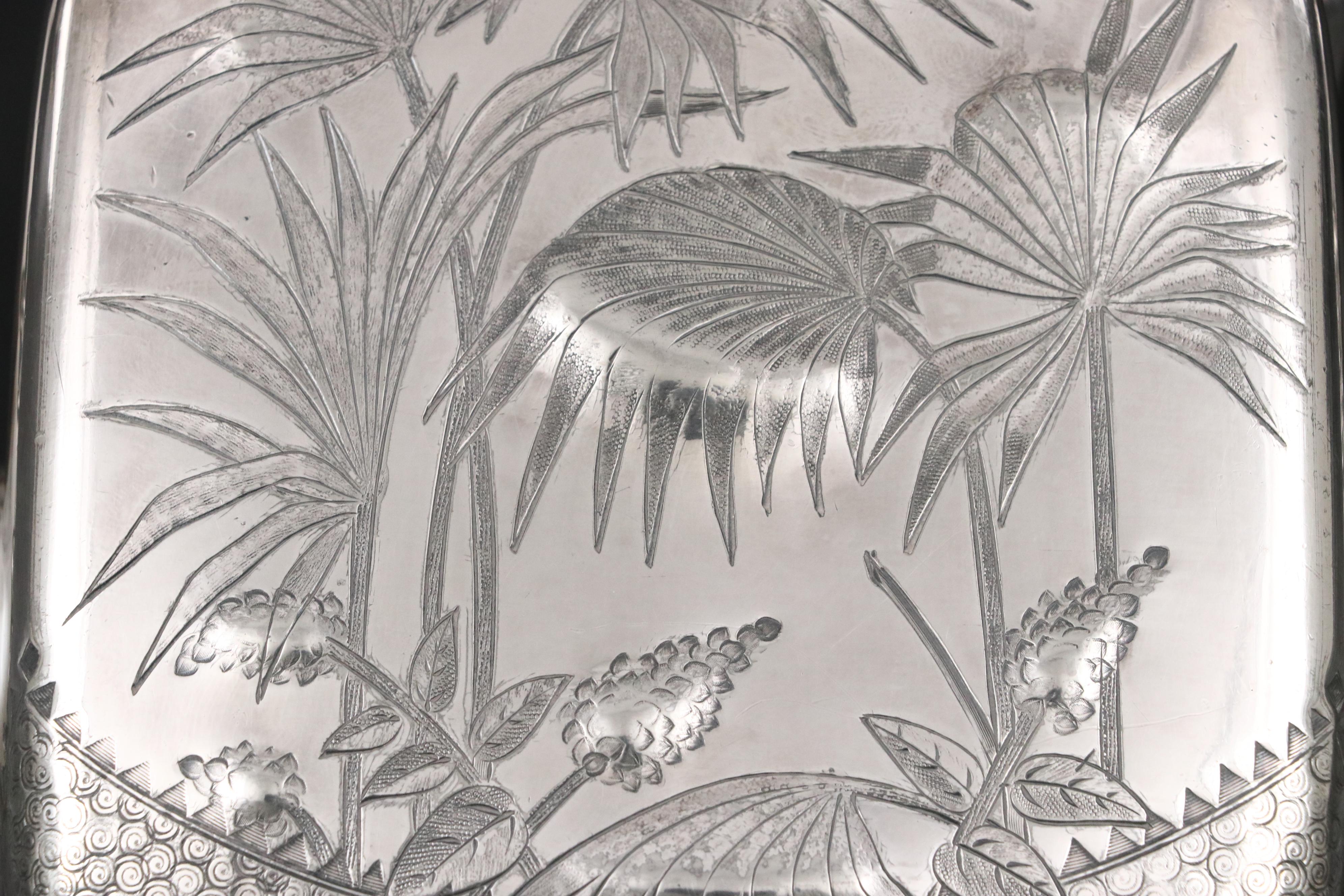 Meriden Britannia Company Aesthetic Movement Silver Plate Tea Set, Late 19th C.