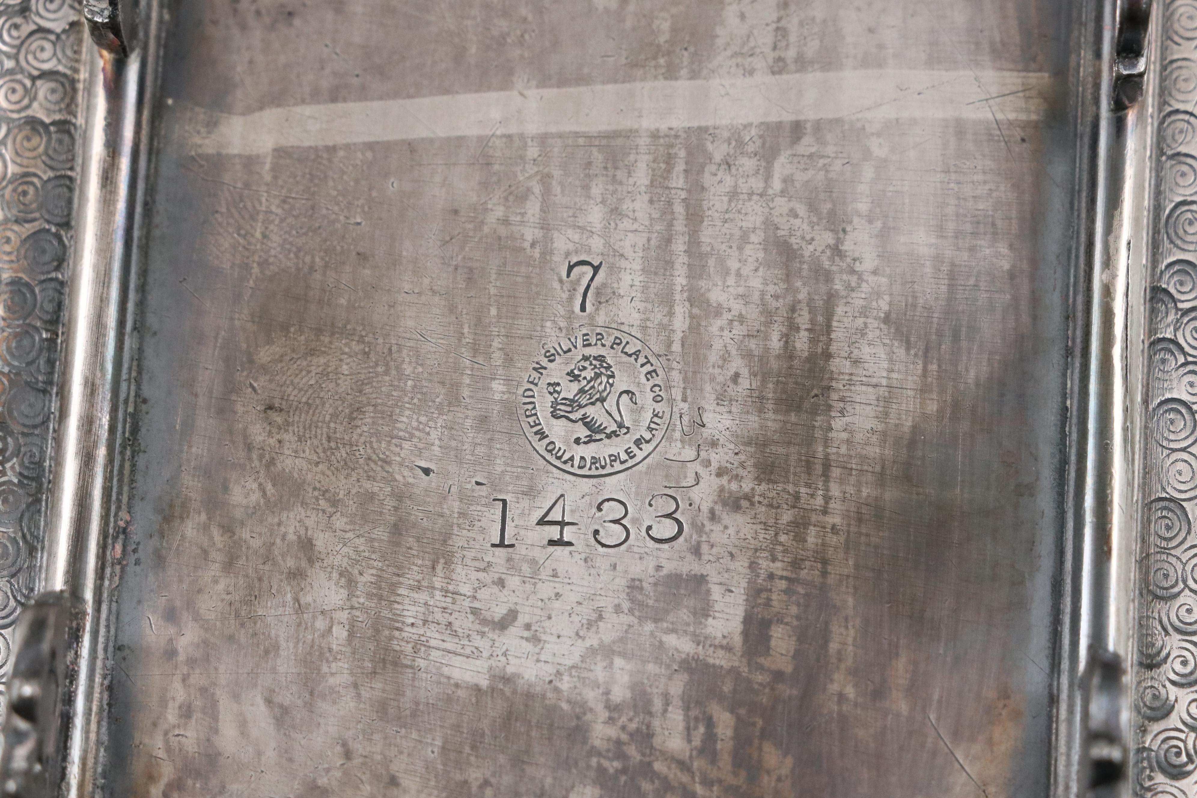 Meriden Britannia Company Aesthetic Movement Silver Plate Tea Set, Late 19th C.