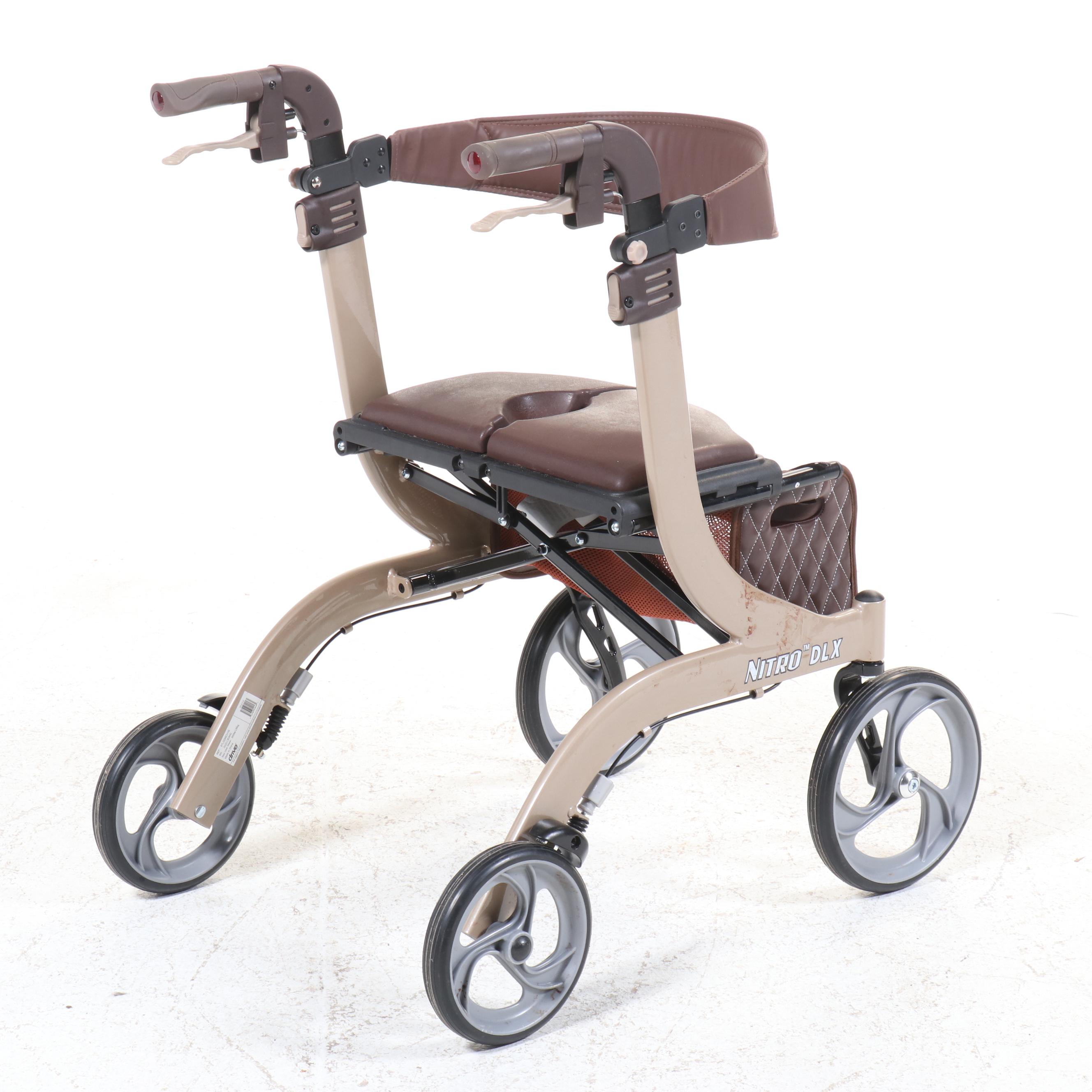 Drive Medical Nitro DLX Foldable Walker with Seat