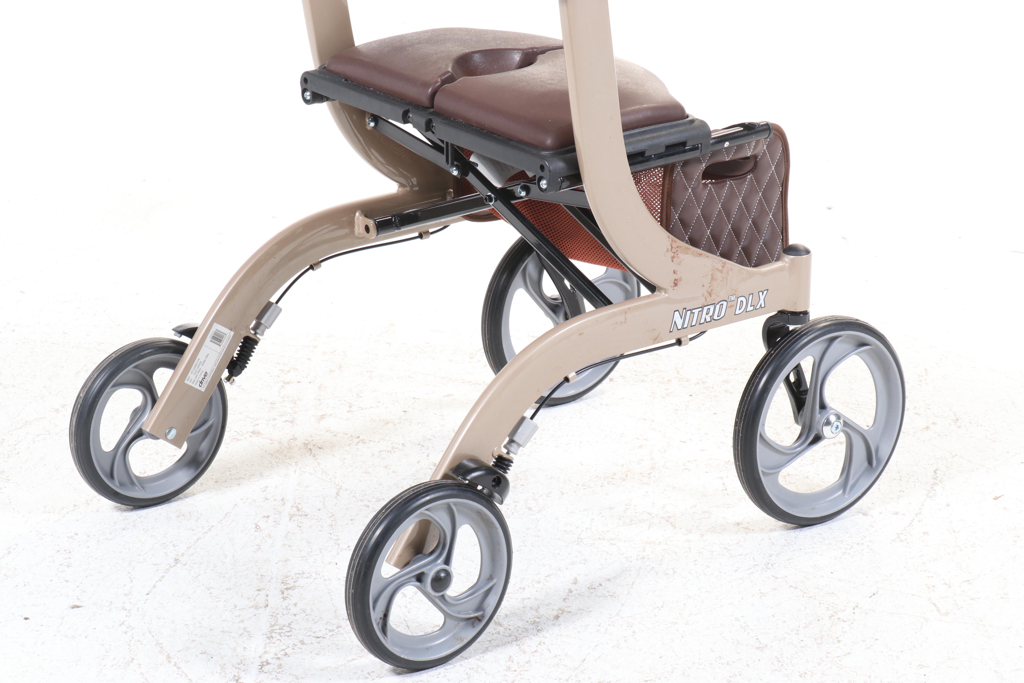 Drive Medical Nitro DLX Foldable Walker with Seat