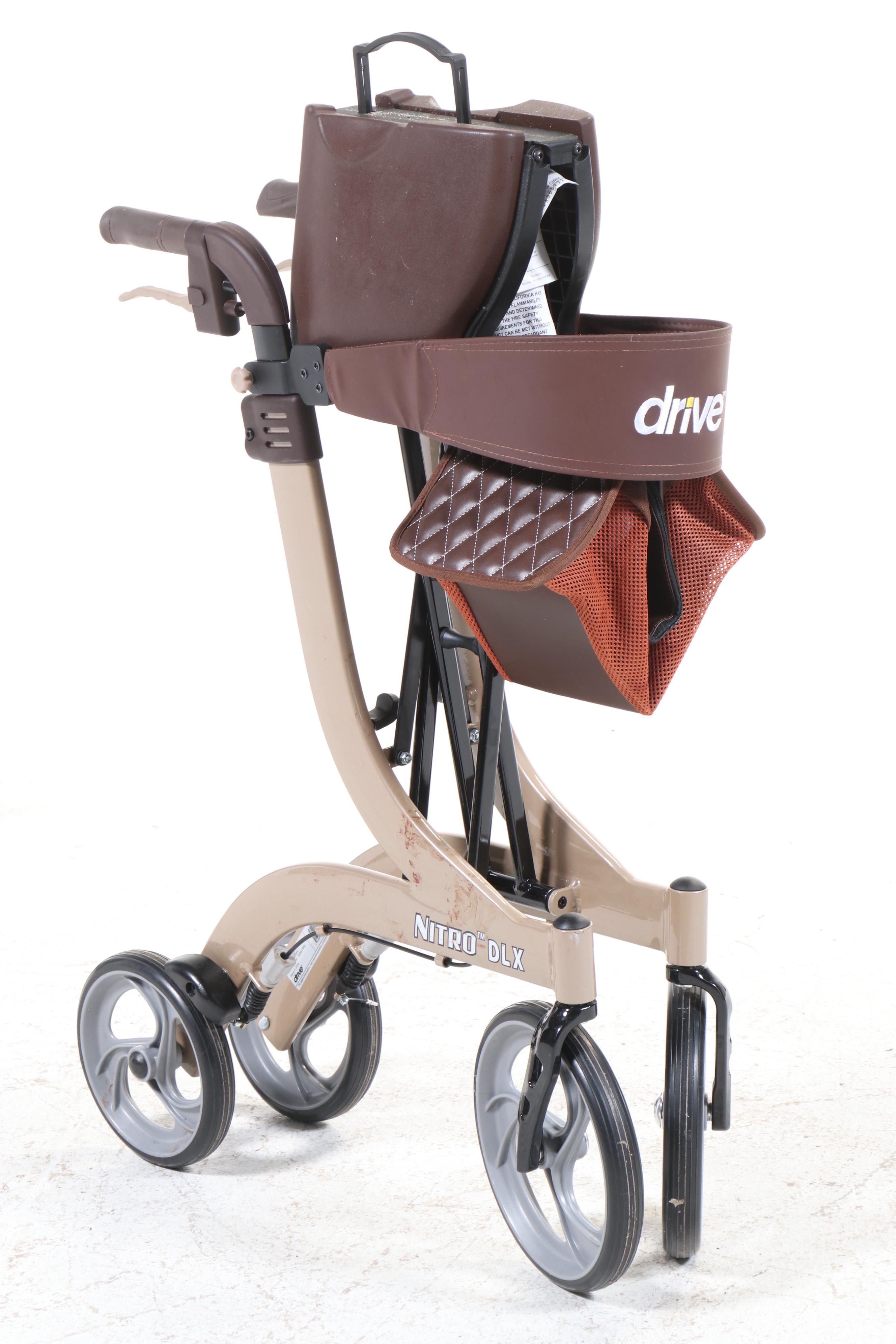 Drive Medical Nitro DLX Foldable Walker with Seat