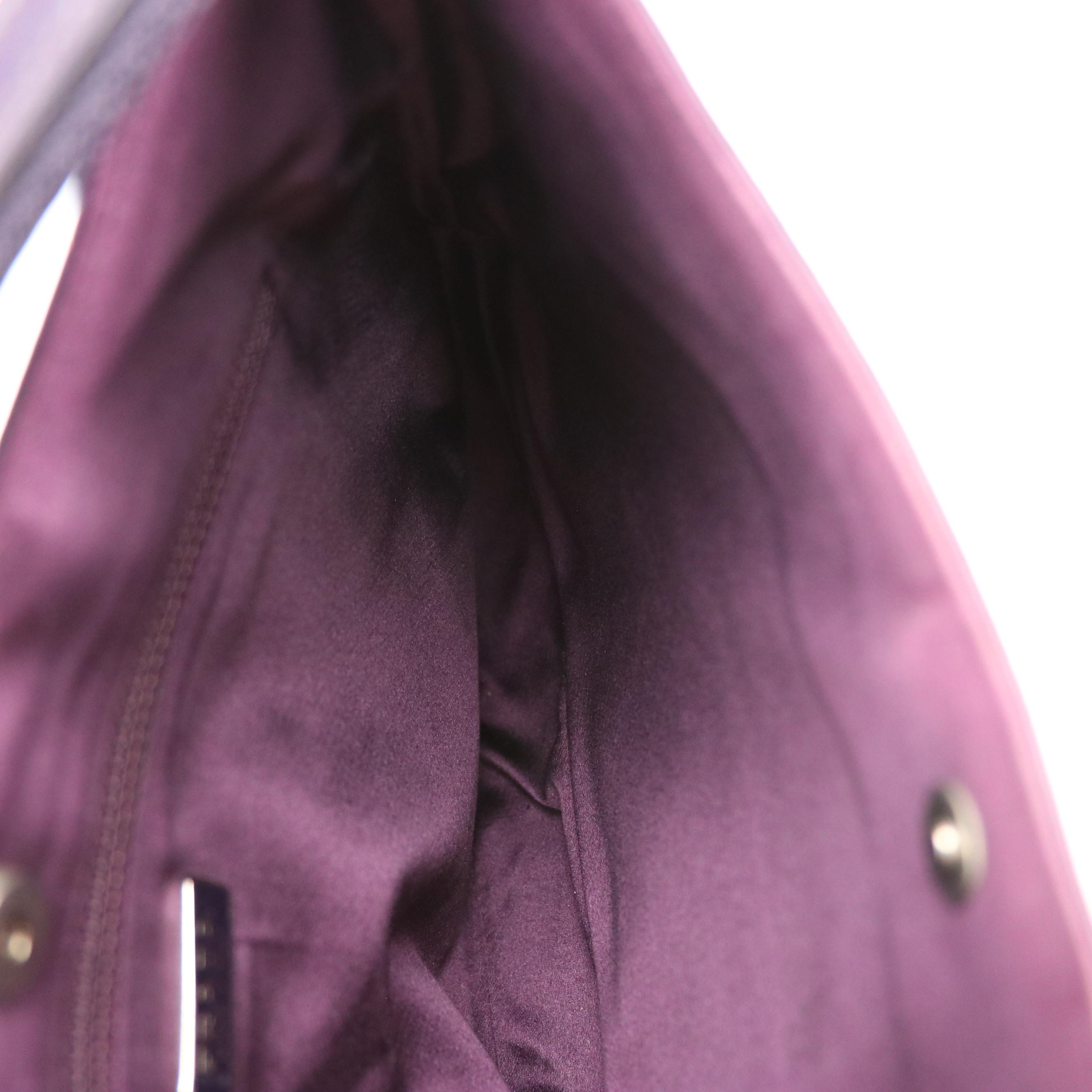 Prada Hobo Shoulder Bag in Dark Purple Leather