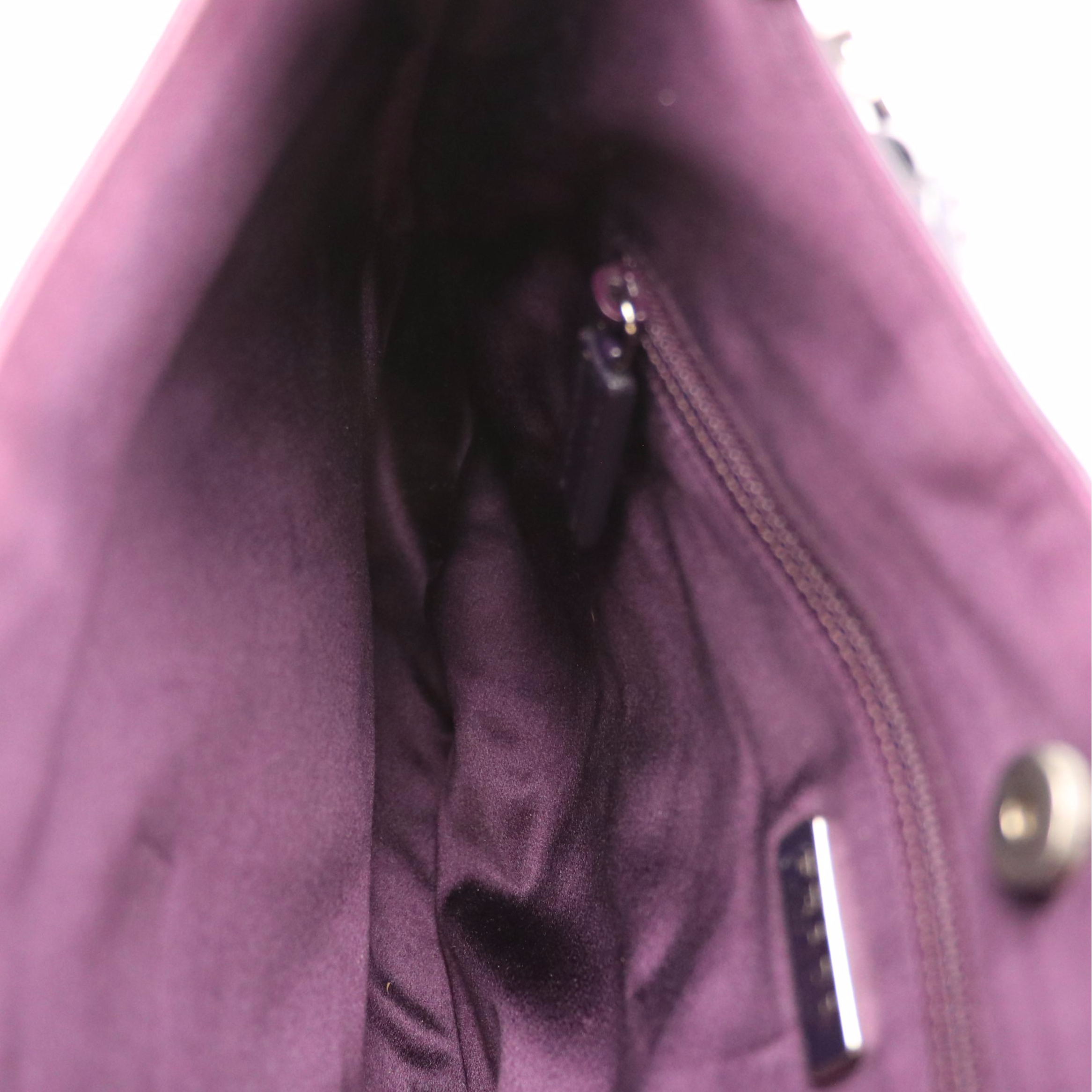 Prada Hobo Shoulder Bag in Dark Purple Leather