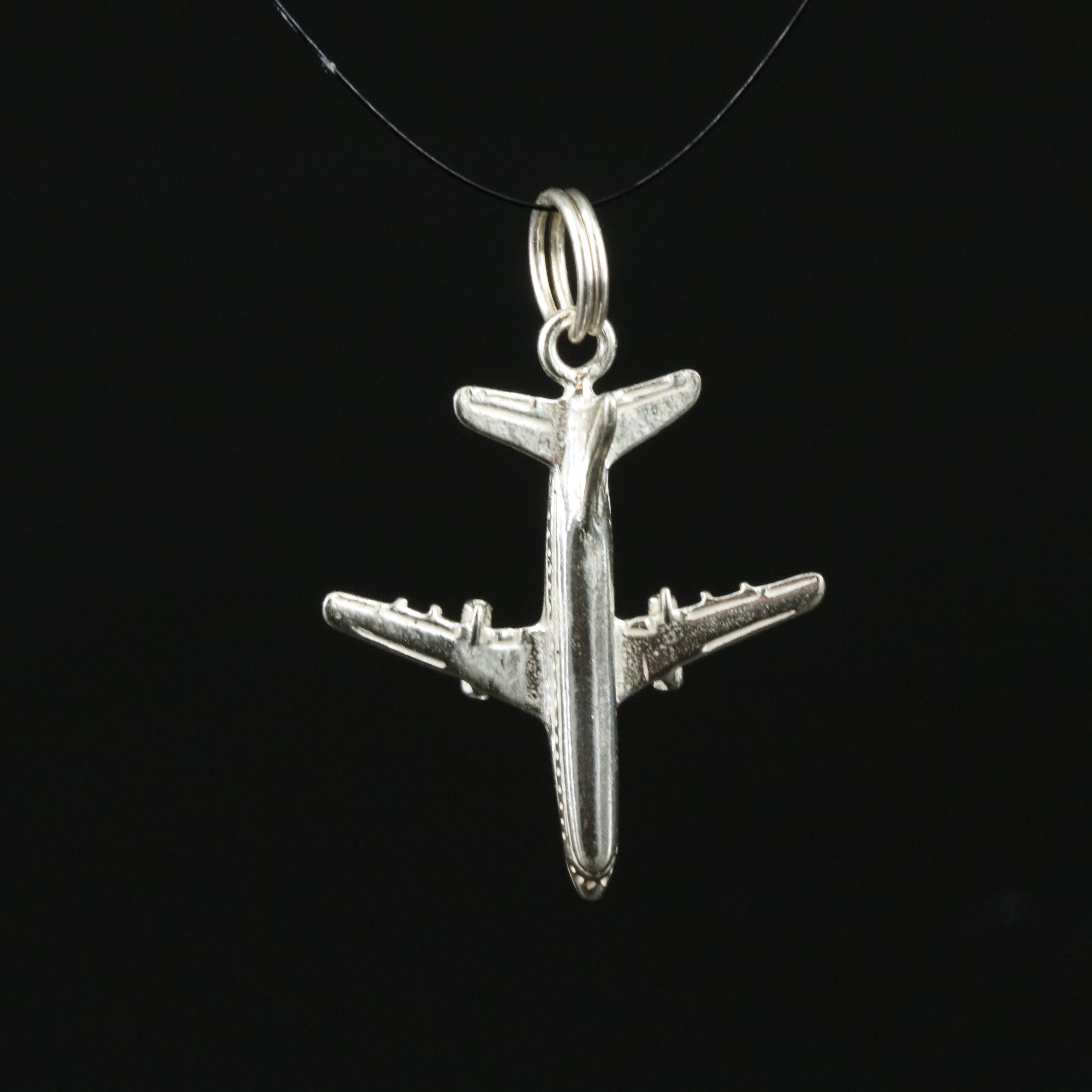 Sterling Airplane Charm Pendant