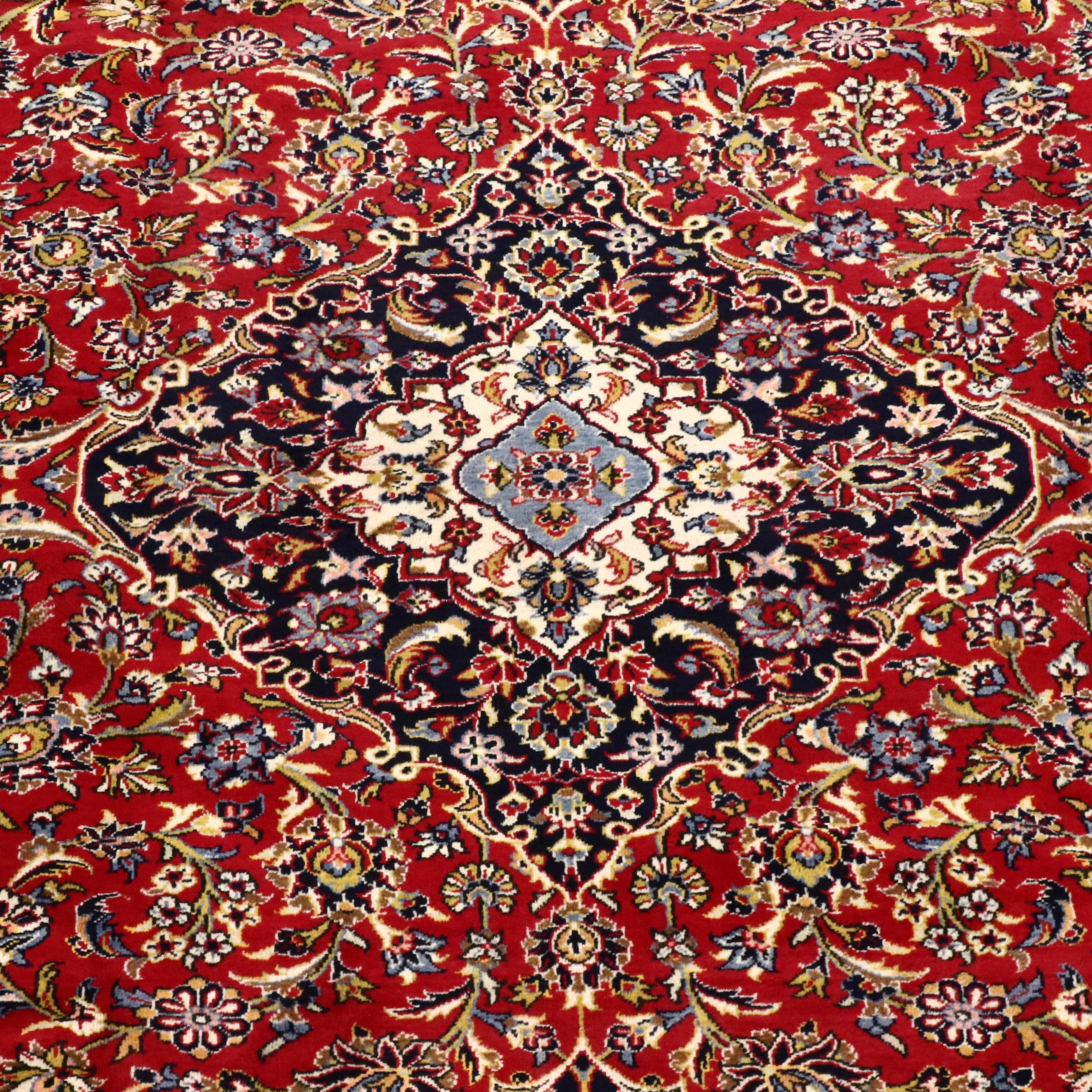 8'10 x 12'6 Hand-Knotted Persian Kashan Room-Sized Rug