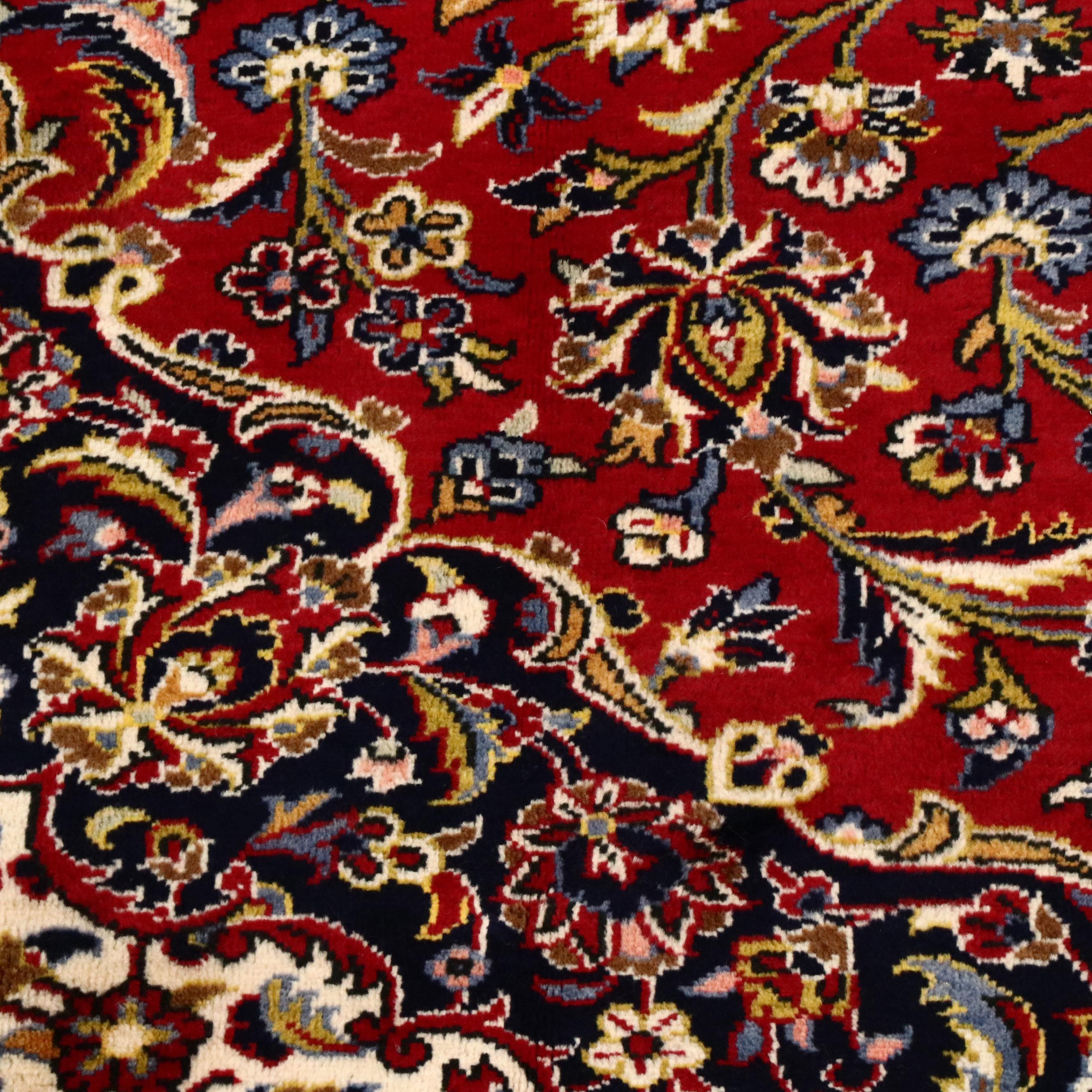 8'10 x 12'6 Hand-Knotted Persian Kashan Room-Sized Rug