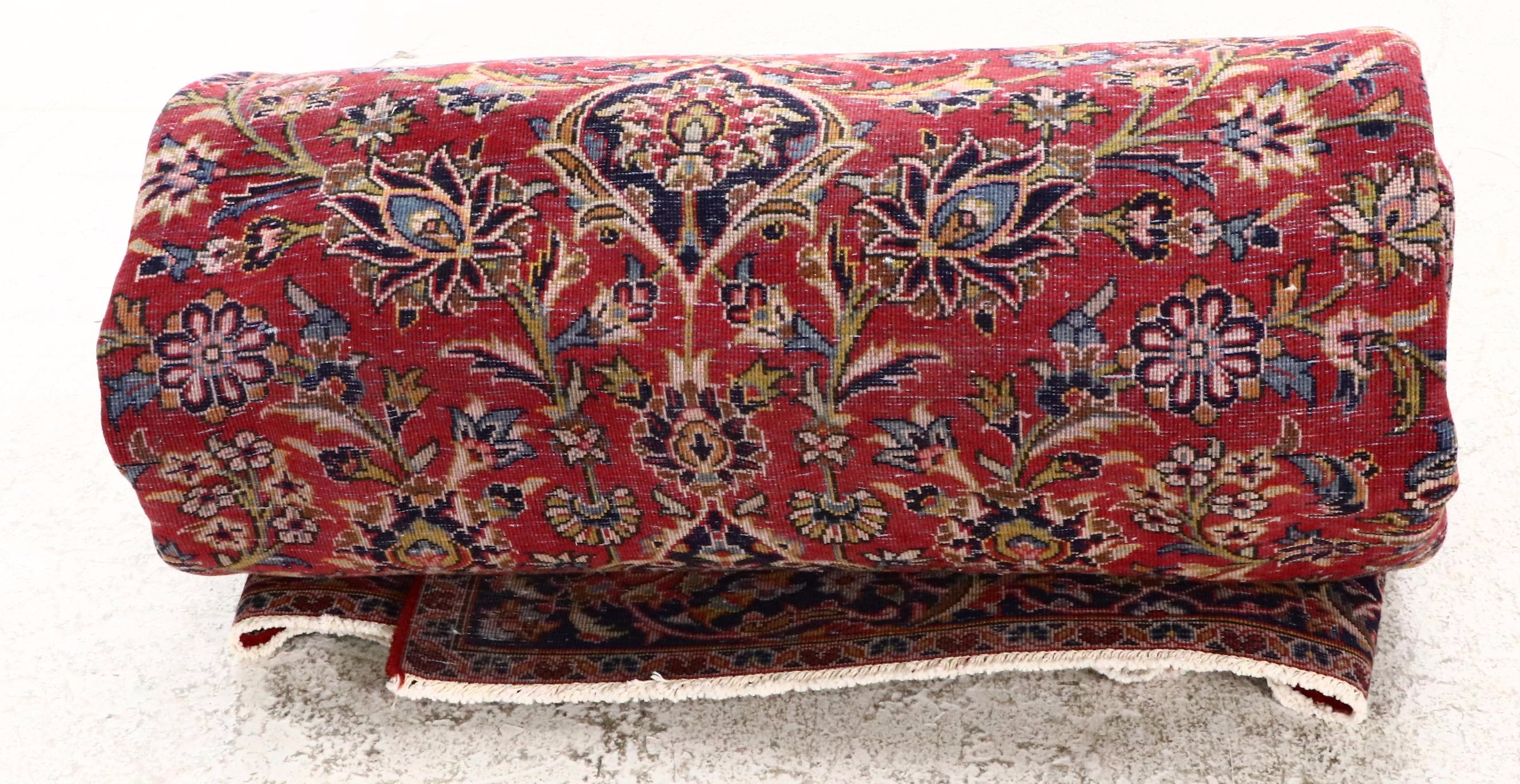 8'10 x 12'6 Hand-Knotted Persian Kashan Room-Sized Rug