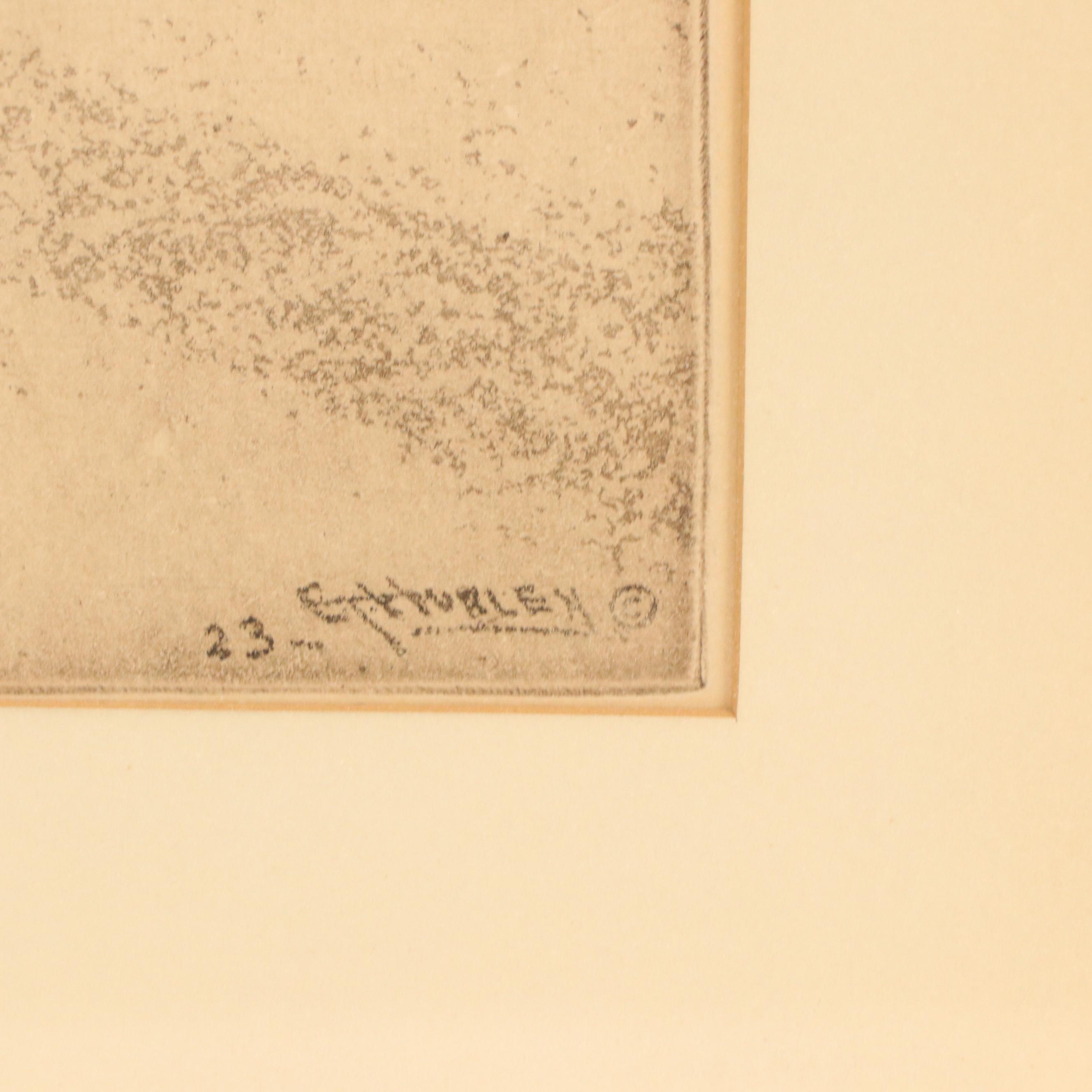 Edward Timothy Hurley Etching "Holy Cross Immaculata Church, Mt. Adams," 1923