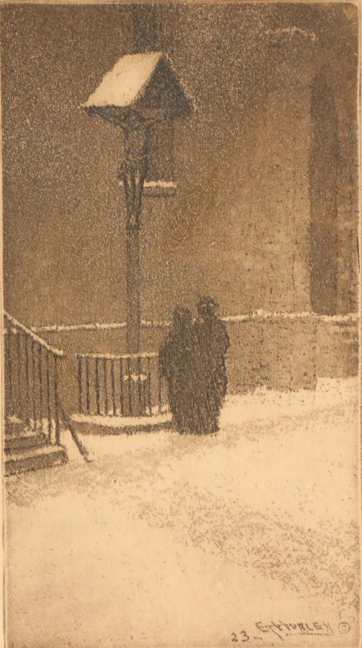 Edward Timothy Hurley Etching "Holy Cross Immaculata Church, Mt. Adams," 1923