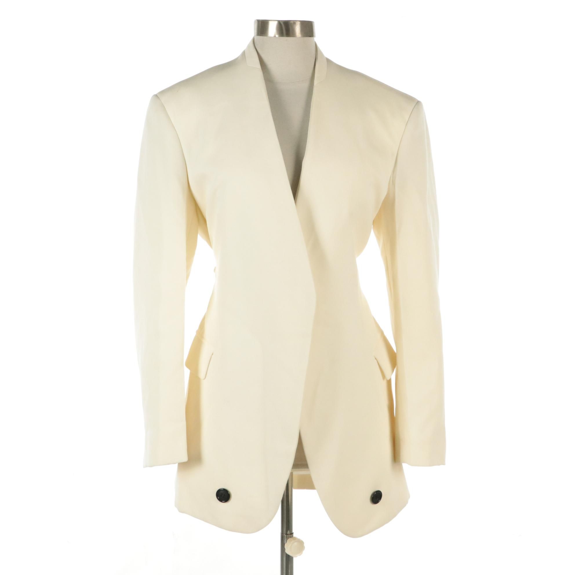 Céline Oversized Blazer in Ivory Wool