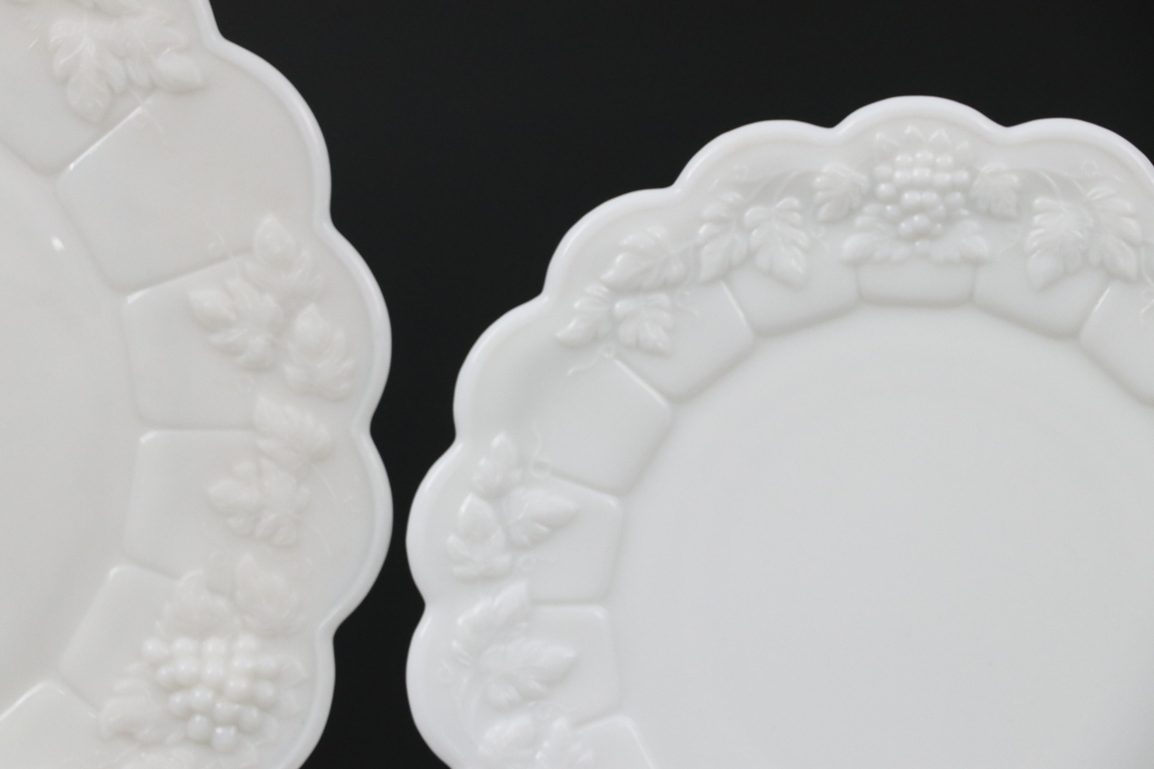 Westmoreland Glass Paneled Grape Milk Glass Dinnerware and Accessories