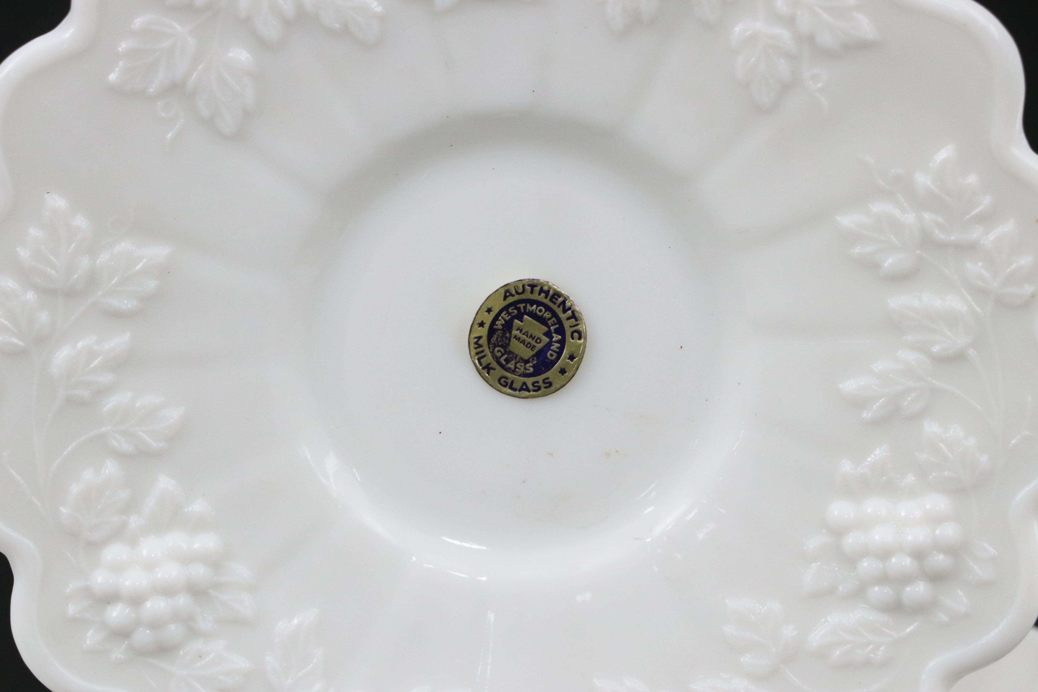 Westmoreland Glass Paneled Grape Milk Glass Dinnerware and Accessories