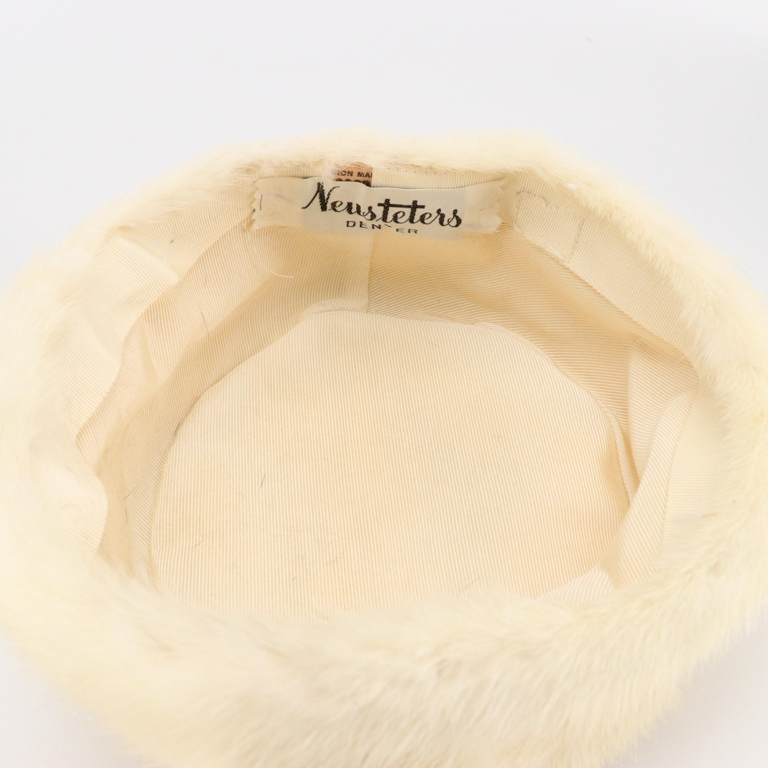 Vintage Mink Fur Pillbox Hats and Fascinator from Valerie and Neusteters & More