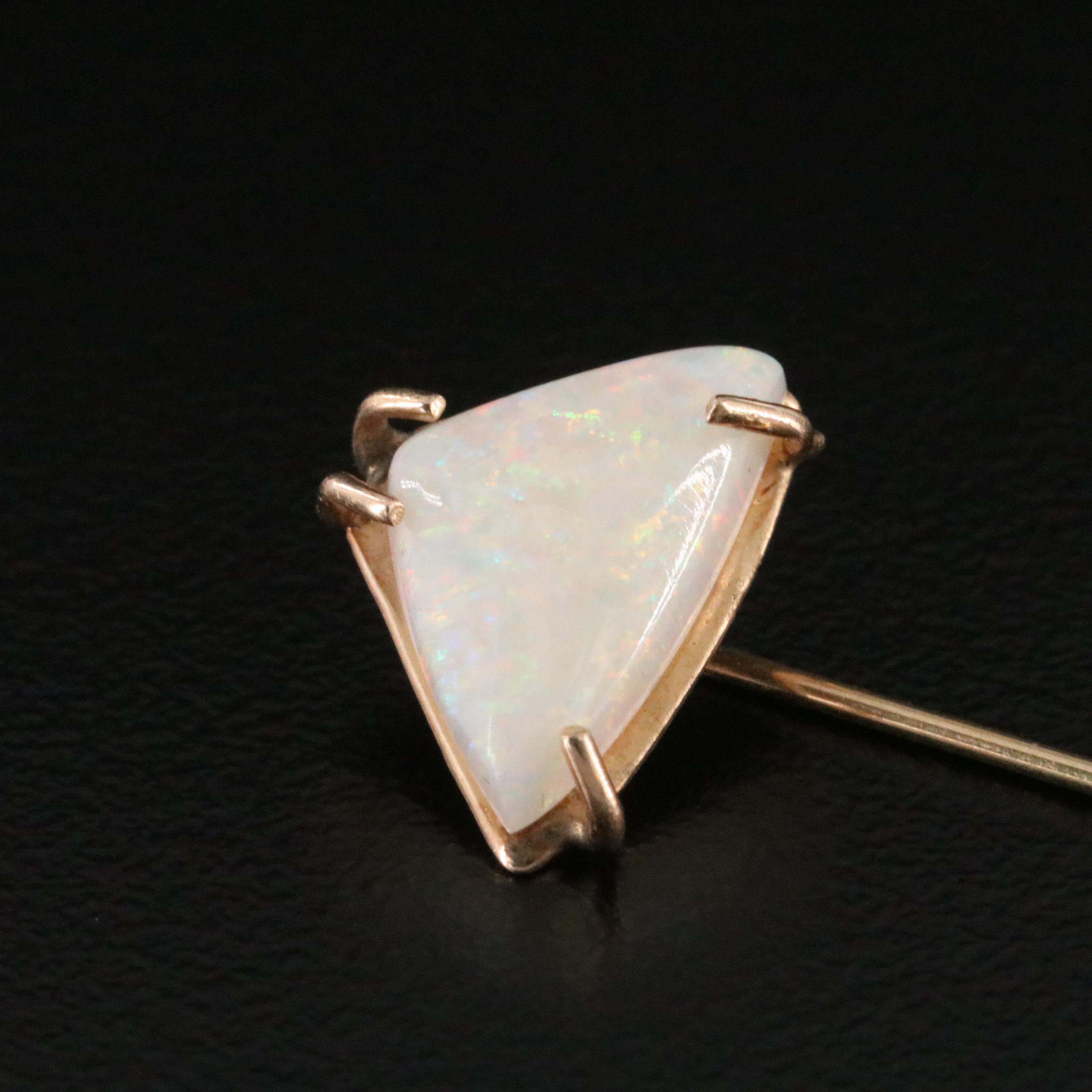 14K Antique 0.07 CT Diamond Love Knot and Vintage Opal Stick Pins