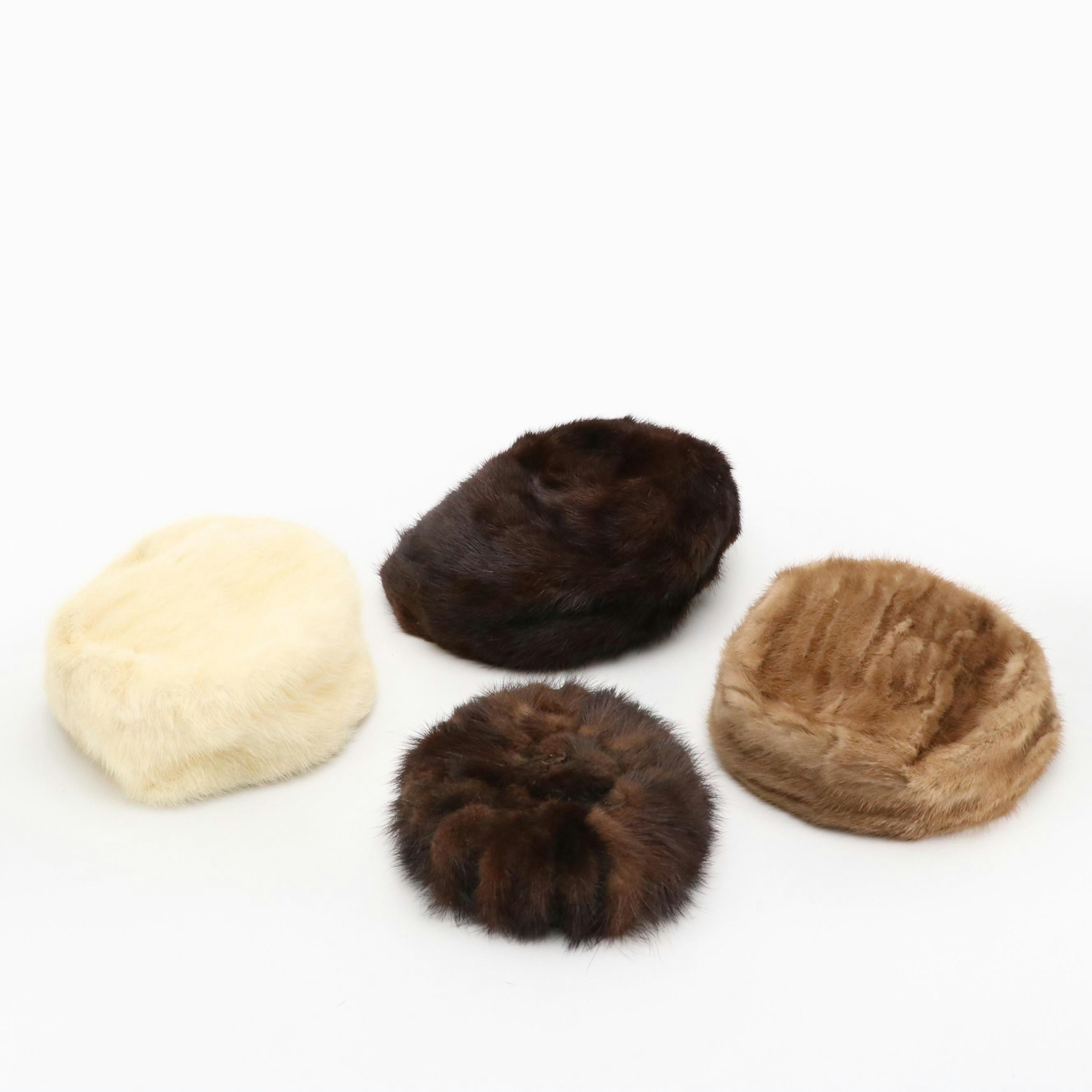 Vintage Mink Fur Pillbox Hats and Fascinator from Valerie and Neusteters & More