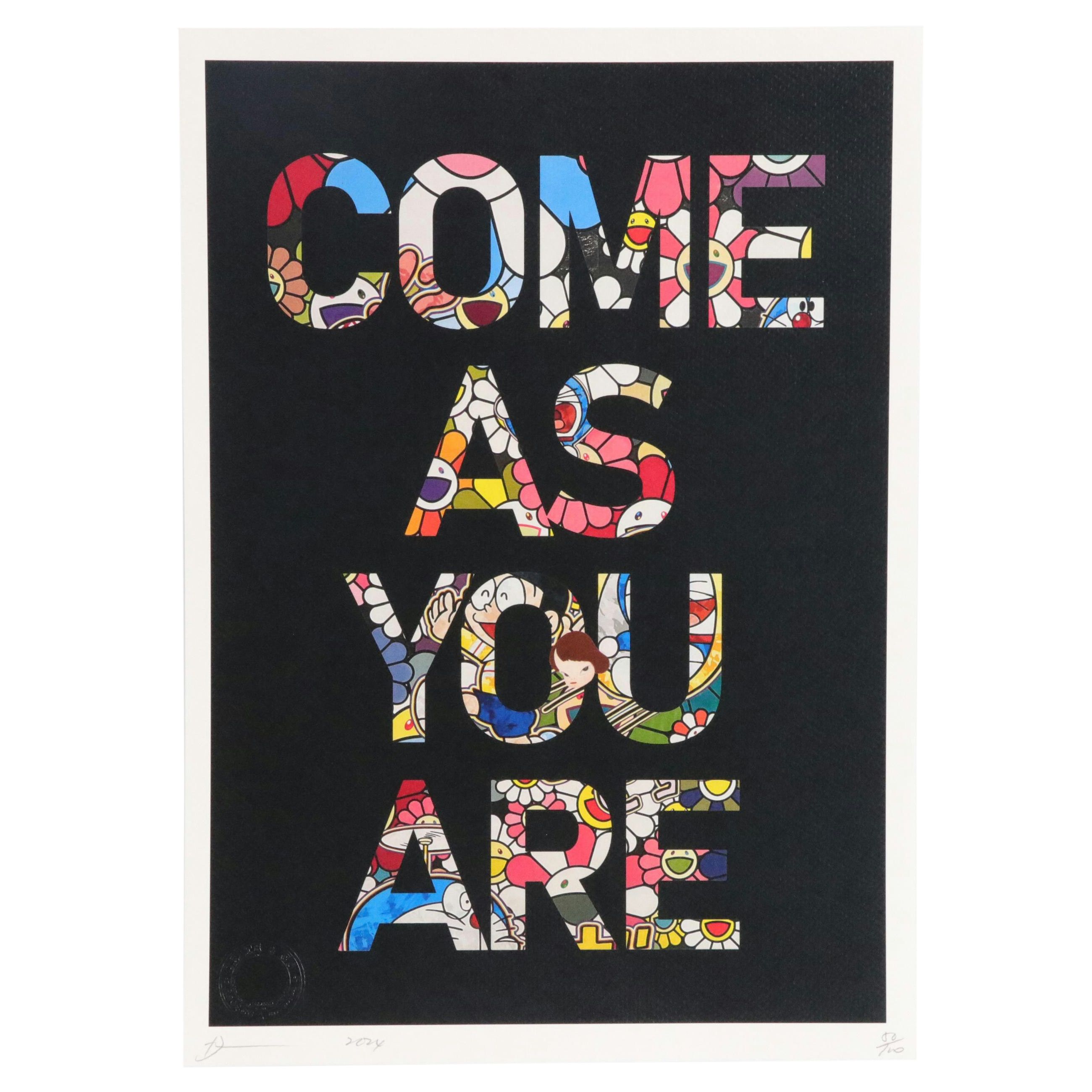 Death NYC Pop Art Digital Graphic Print Featuring Murakami "Come As You Are"