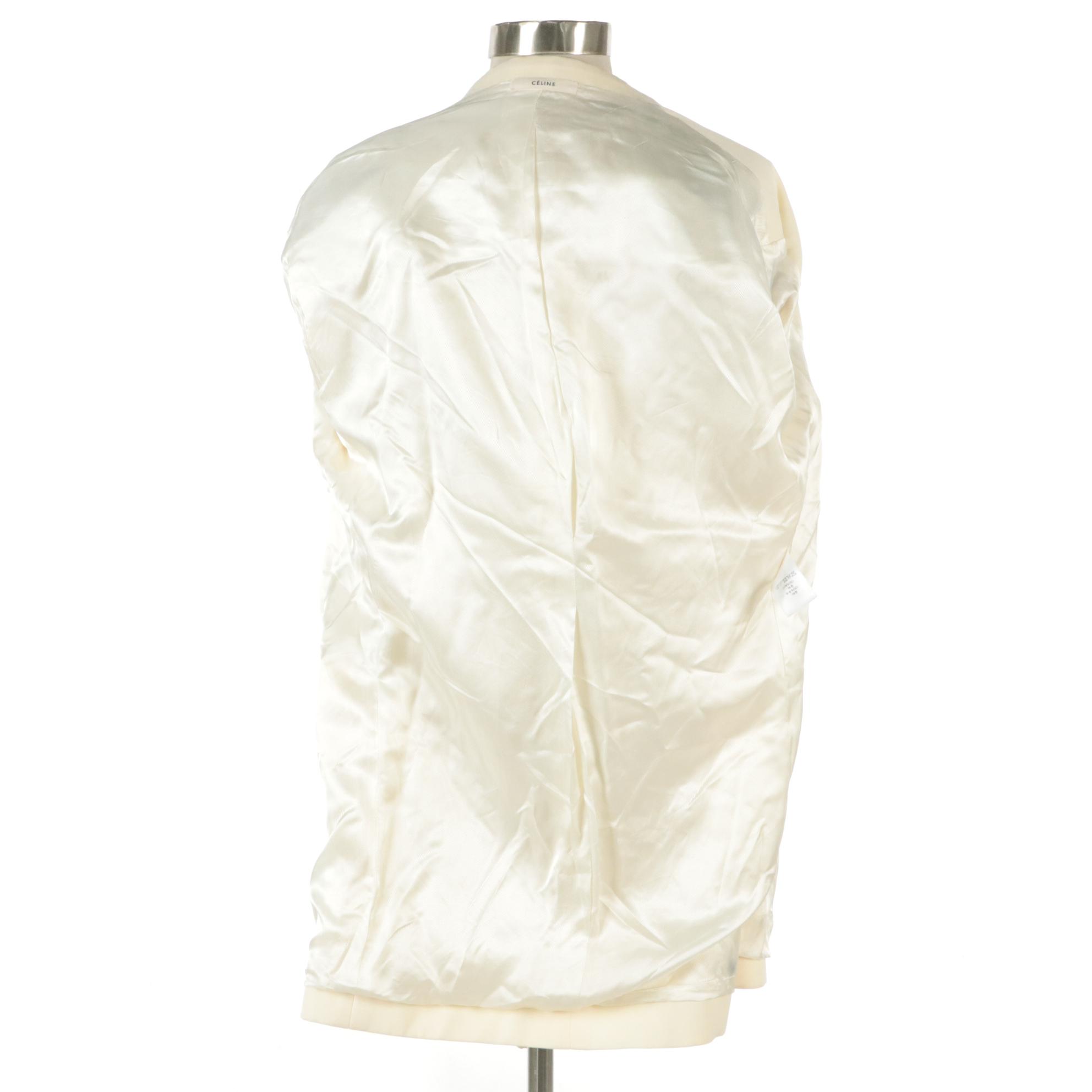 Céline Oversized Blazer in Ivory Wool