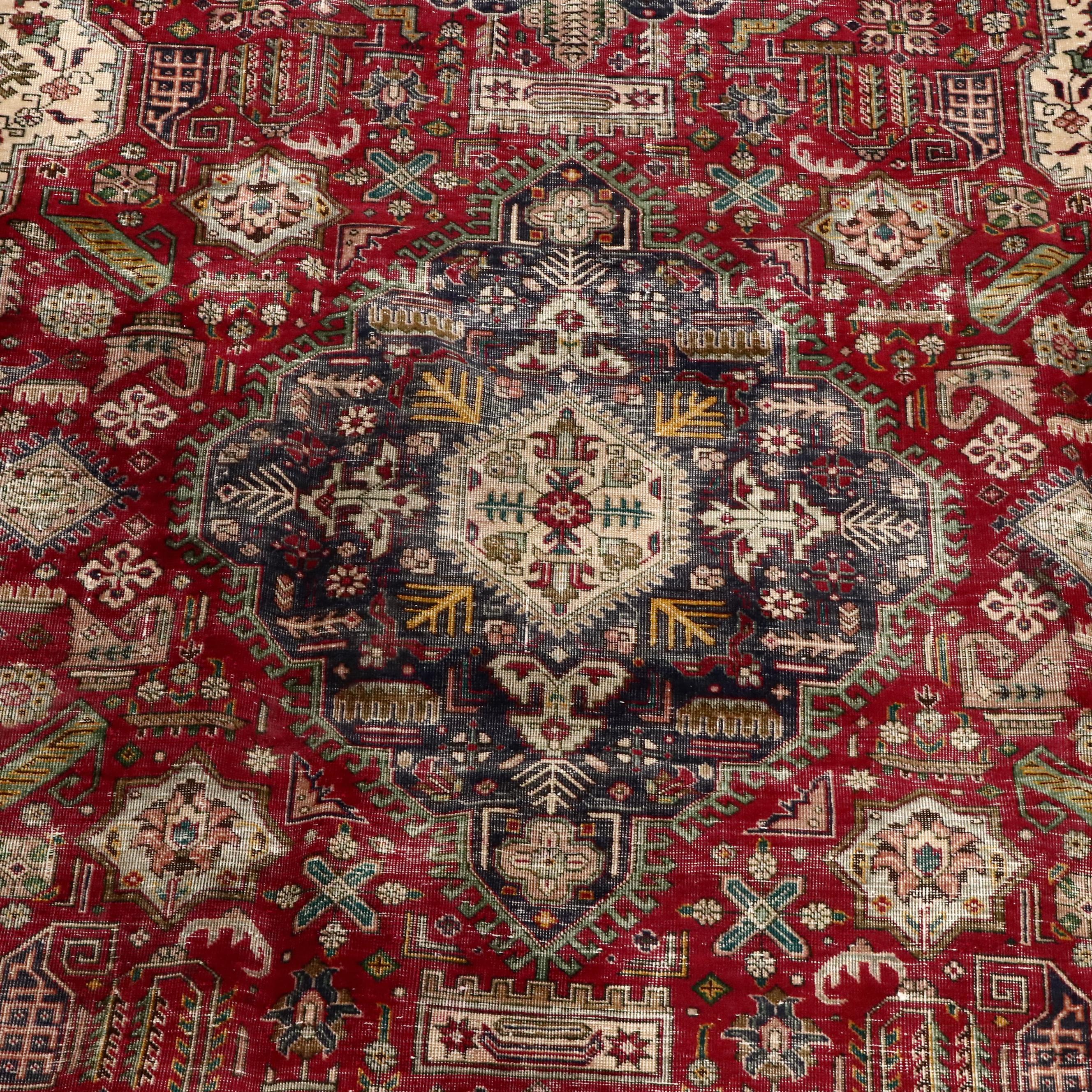 7'10 x 11'1 Hand-Knotted Persian Heriz Area Rug