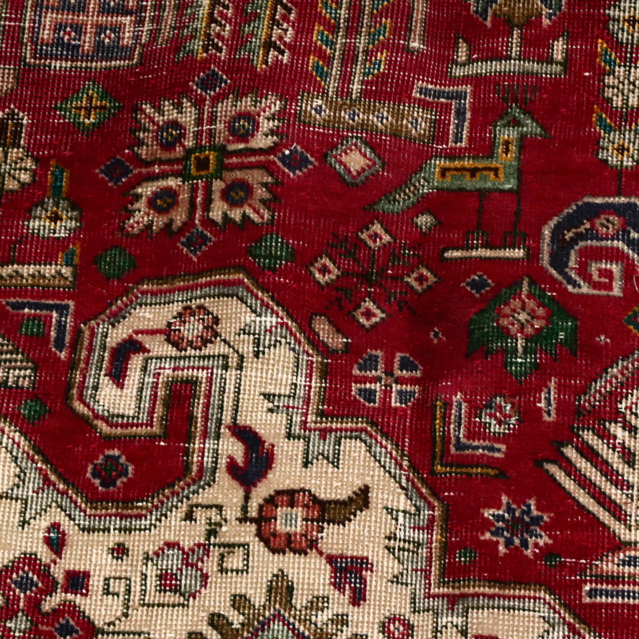 7'10 x 11'1 Hand-Knotted Persian Heriz Area Rug