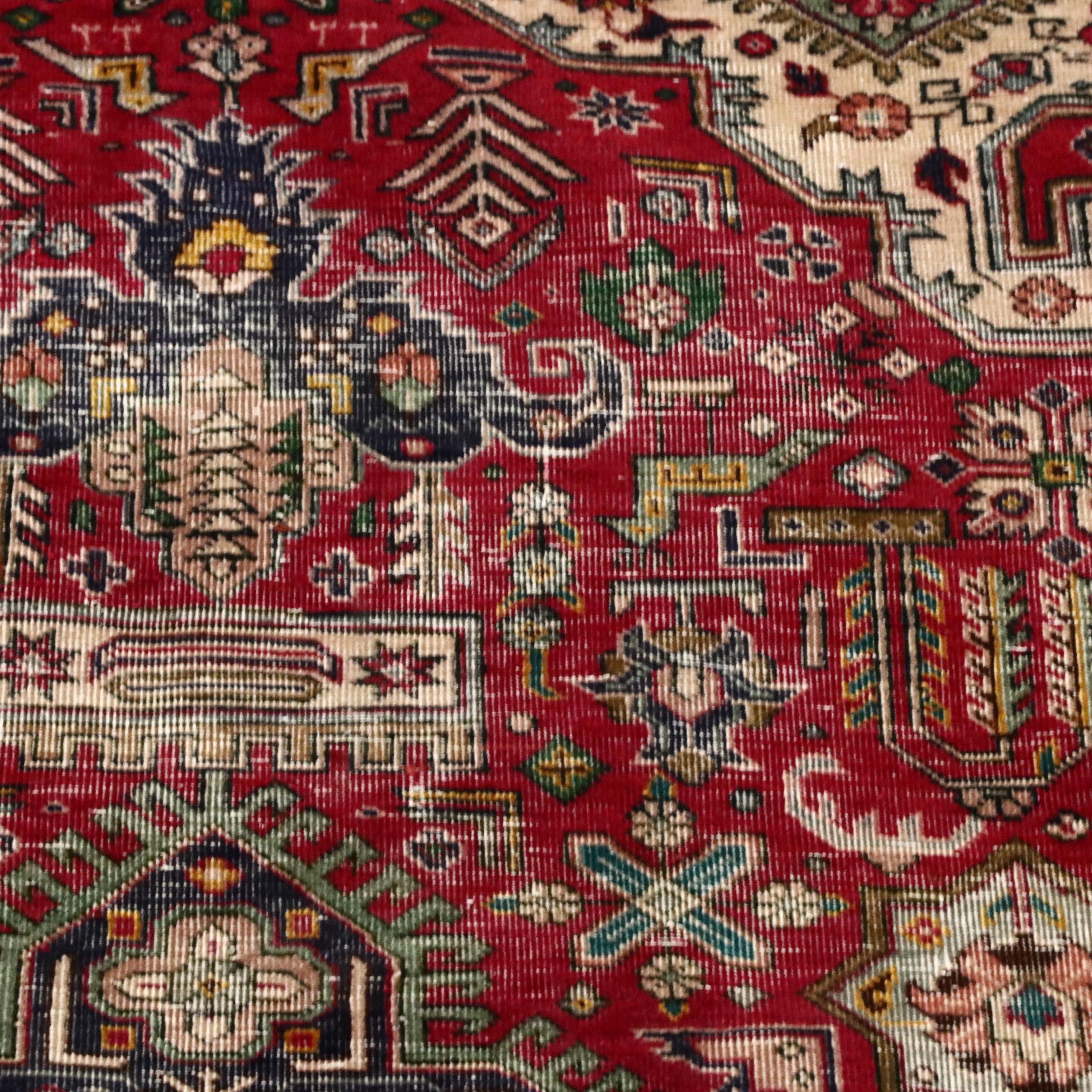 7'10 x 11'1 Hand-Knotted Persian Heriz Area Rug