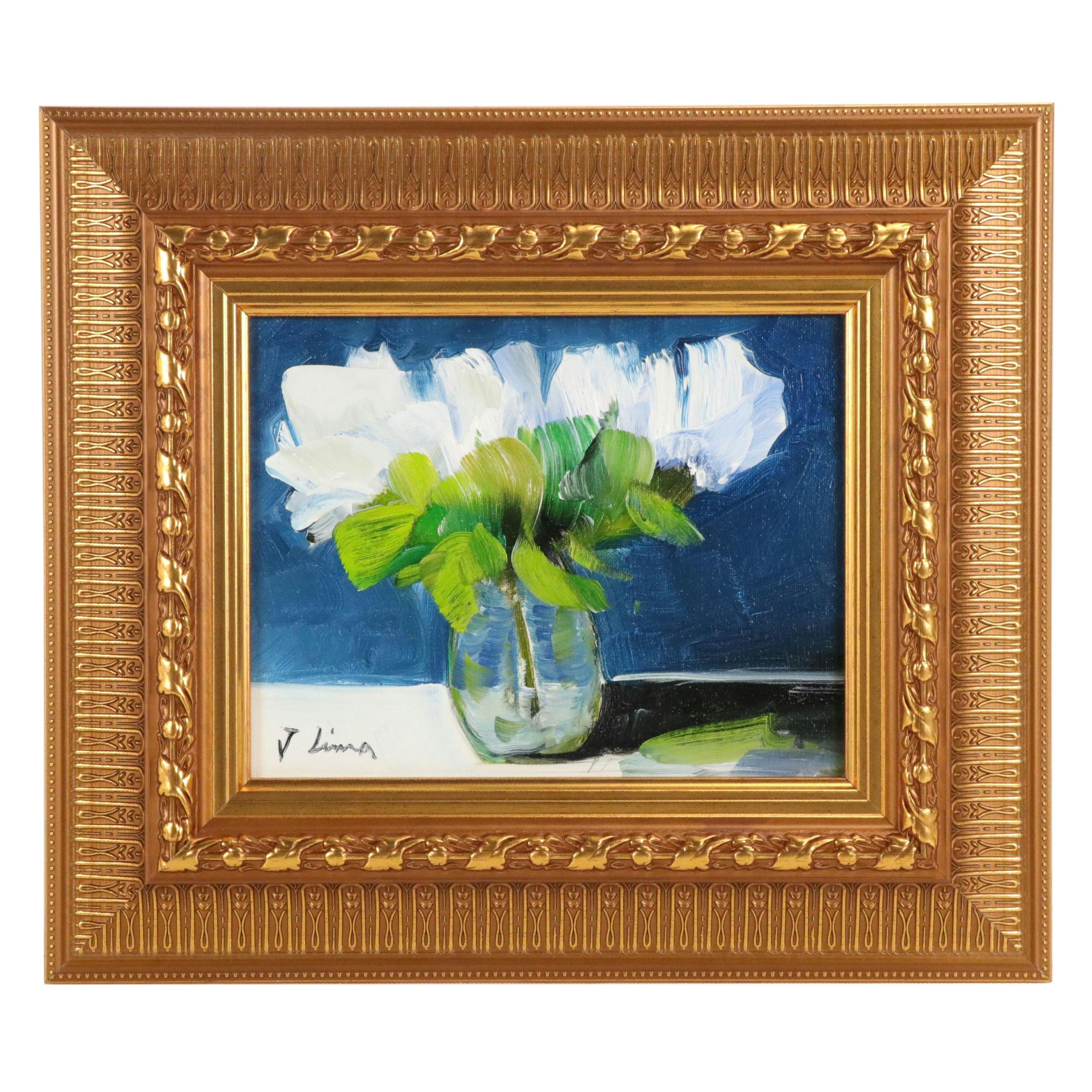 José M. Lima Floral Still Life Oil Painting, 2025