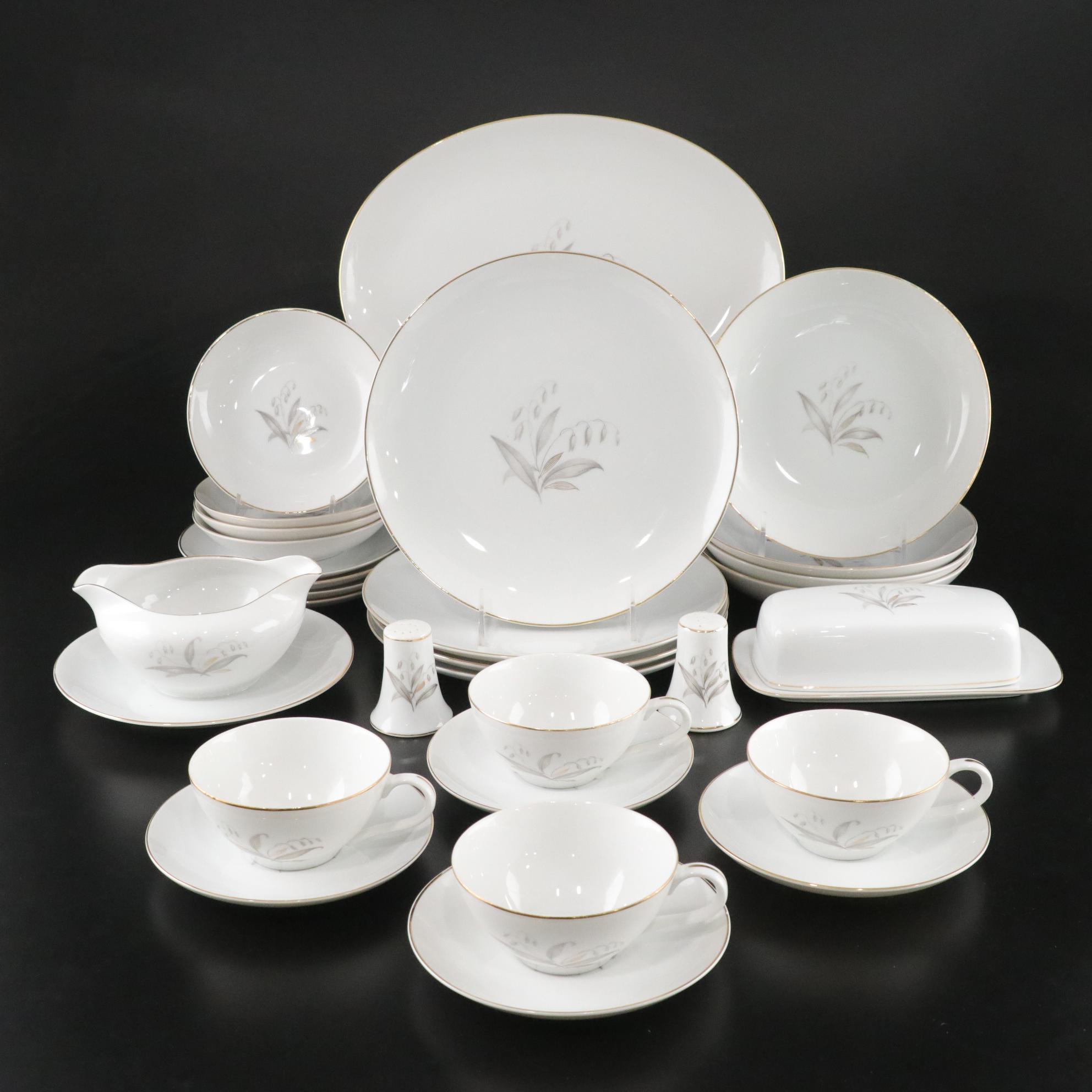 Kaysons "Golden Rhapsody" Gilded Dinnerware, Place Setting for Four, 1961